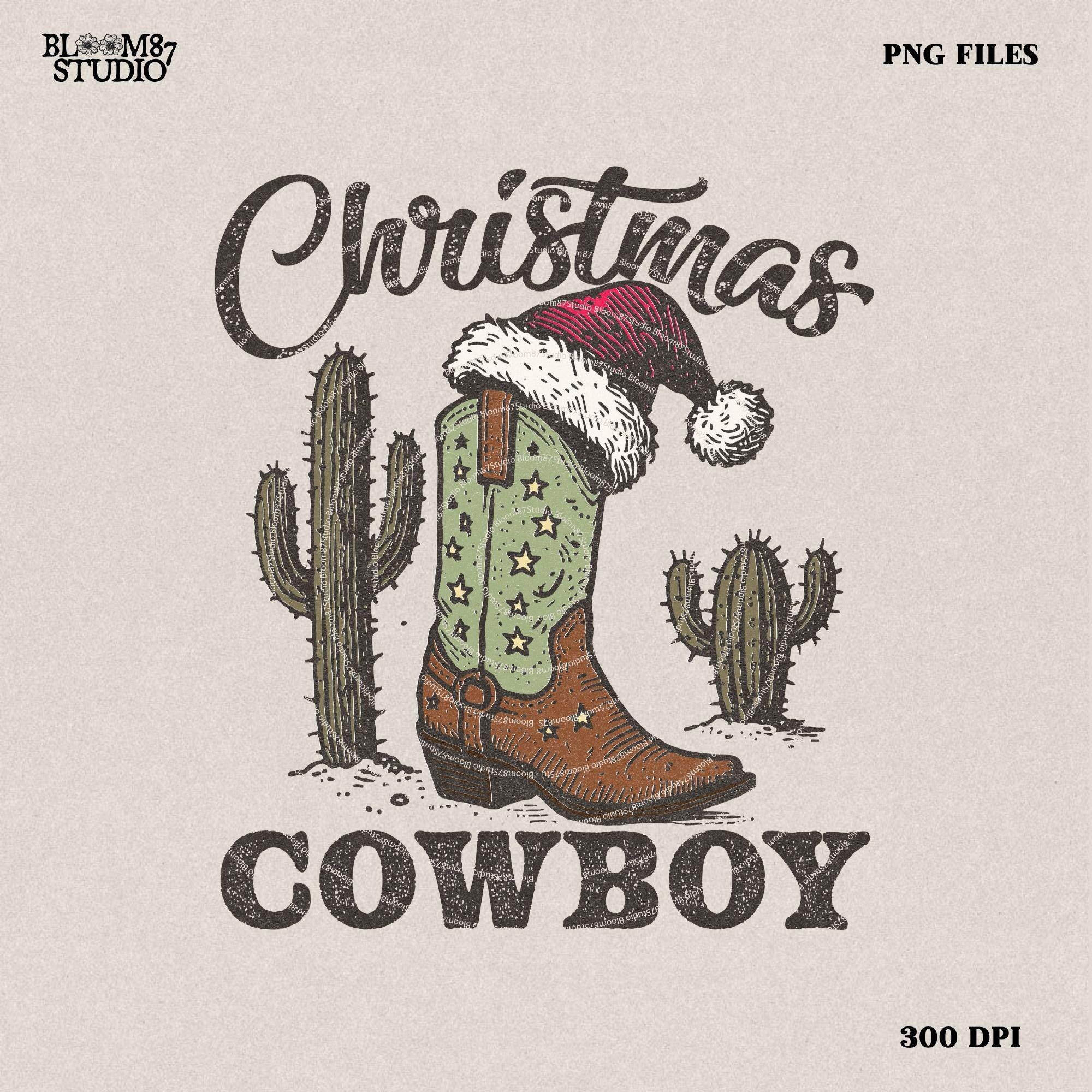 Western Christmas Sublimations, Designs Downloads, Vintage, Santa, Shirt Design Sublimation Downloads, Cowboy, Christmas Cowboy Boots Png