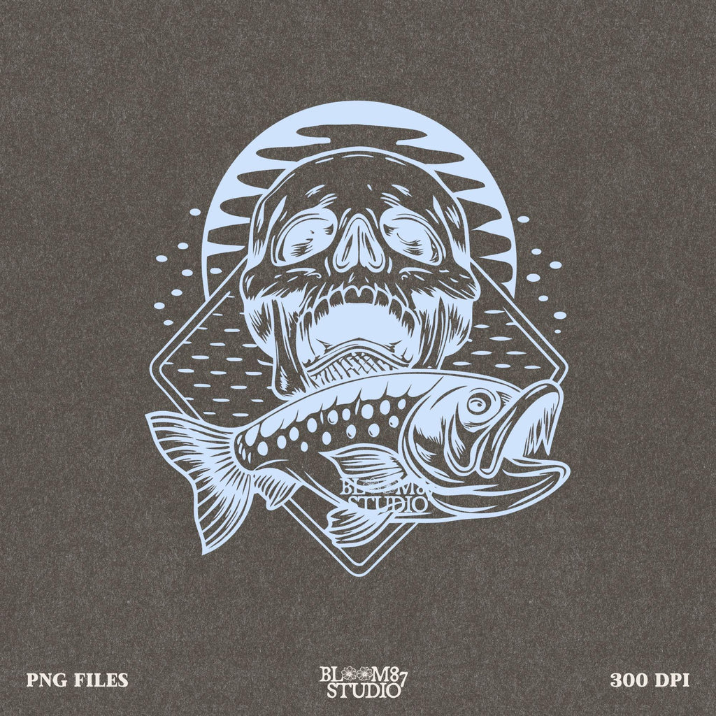 High-resolution (300 DPI) fishing PNG with a transparent background, perfect for sublimation, t-shirts, and hoodies.