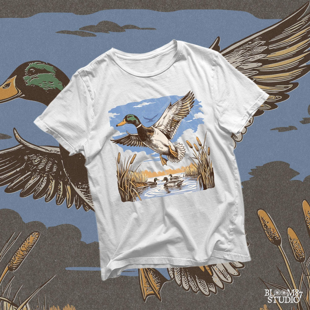 Perfect for duck hunters, wildlife conservationists, and outdoor adventurers, bringing the beauty of wetlands into every design.