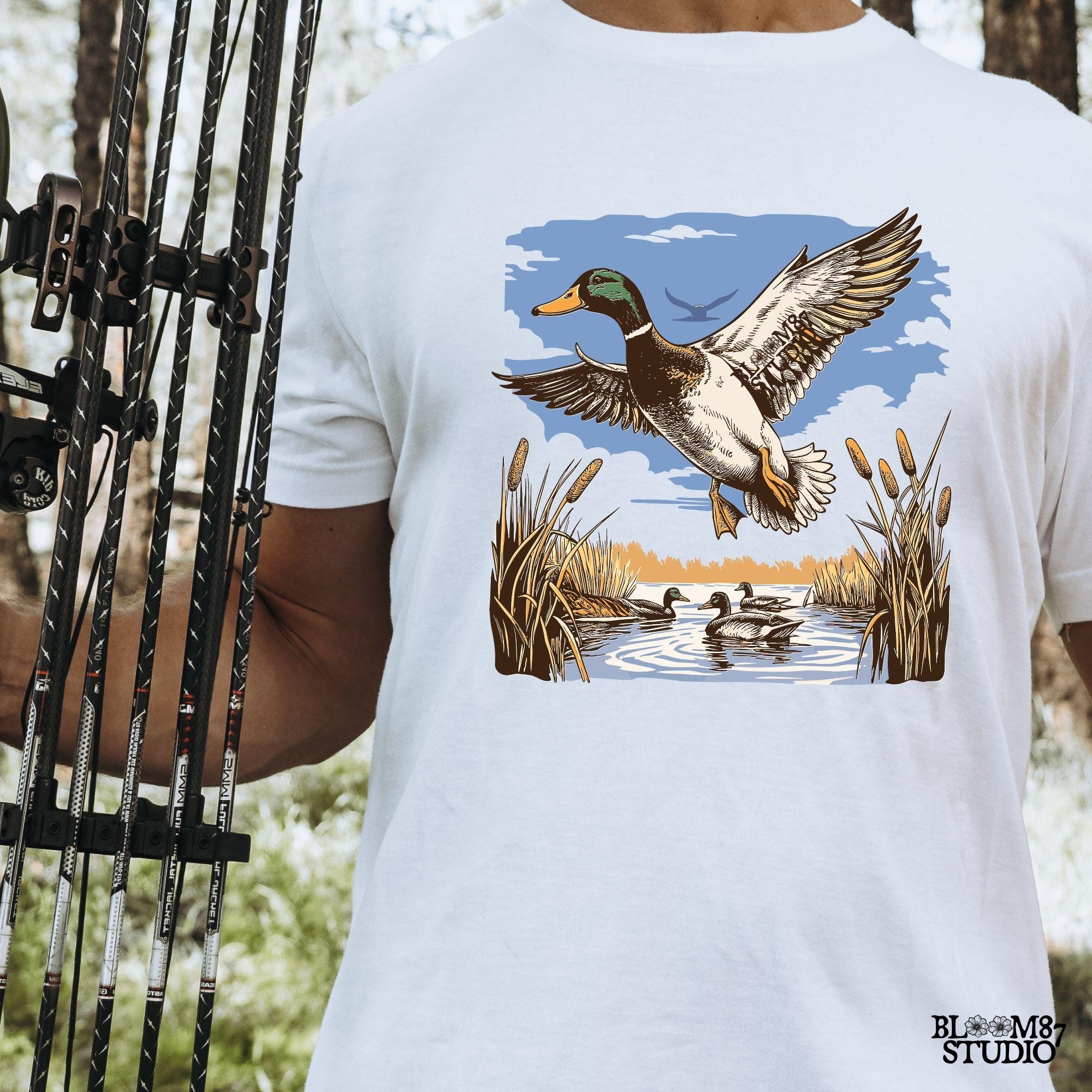 Great for cabin decor, duck lodge artwork, and personalized hunting apparel, celebrating the thrill of waterfowl hunting.