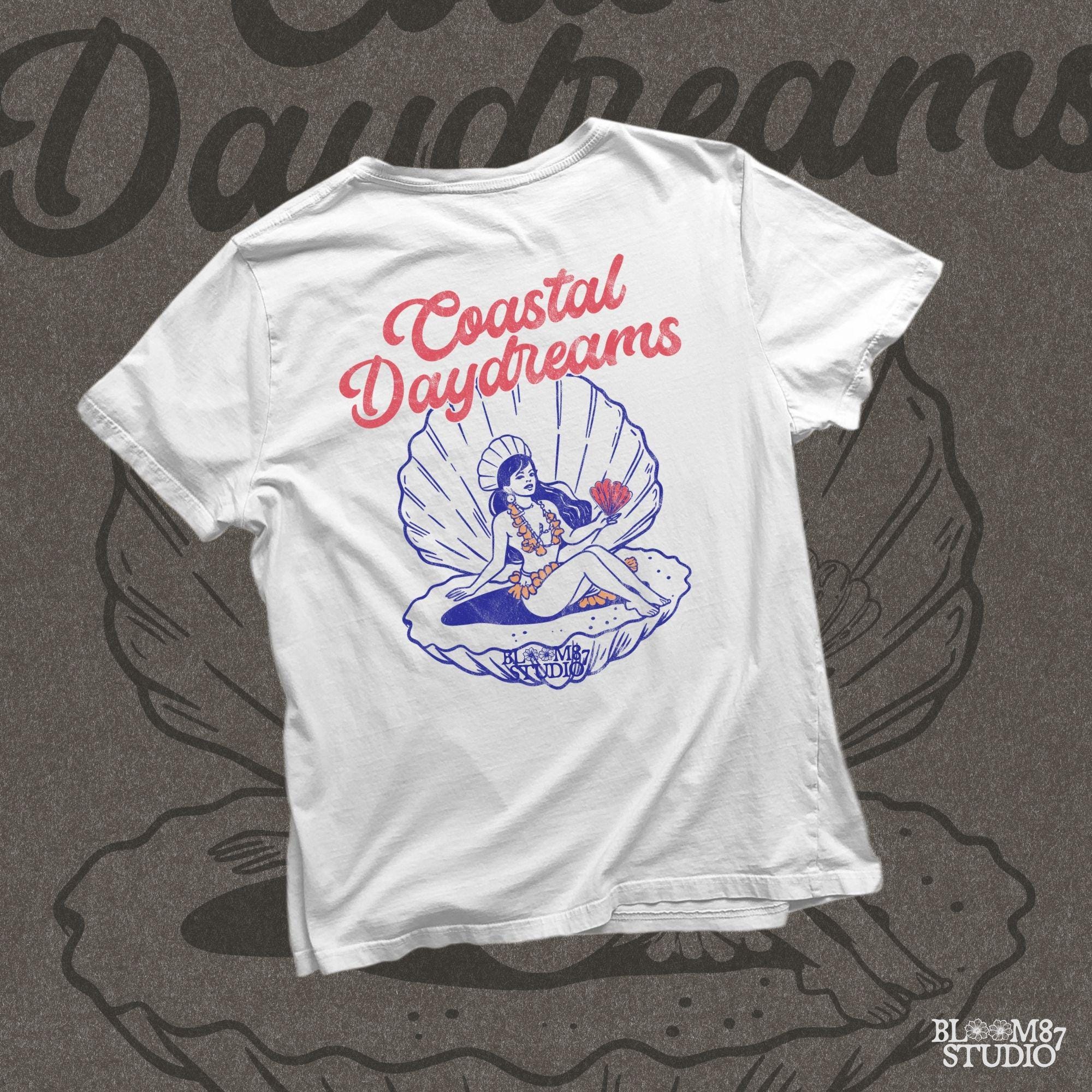 Great for surf shops, tiki bars, and vacation-inspired apparel, embracing a nostalgic tropical feel.