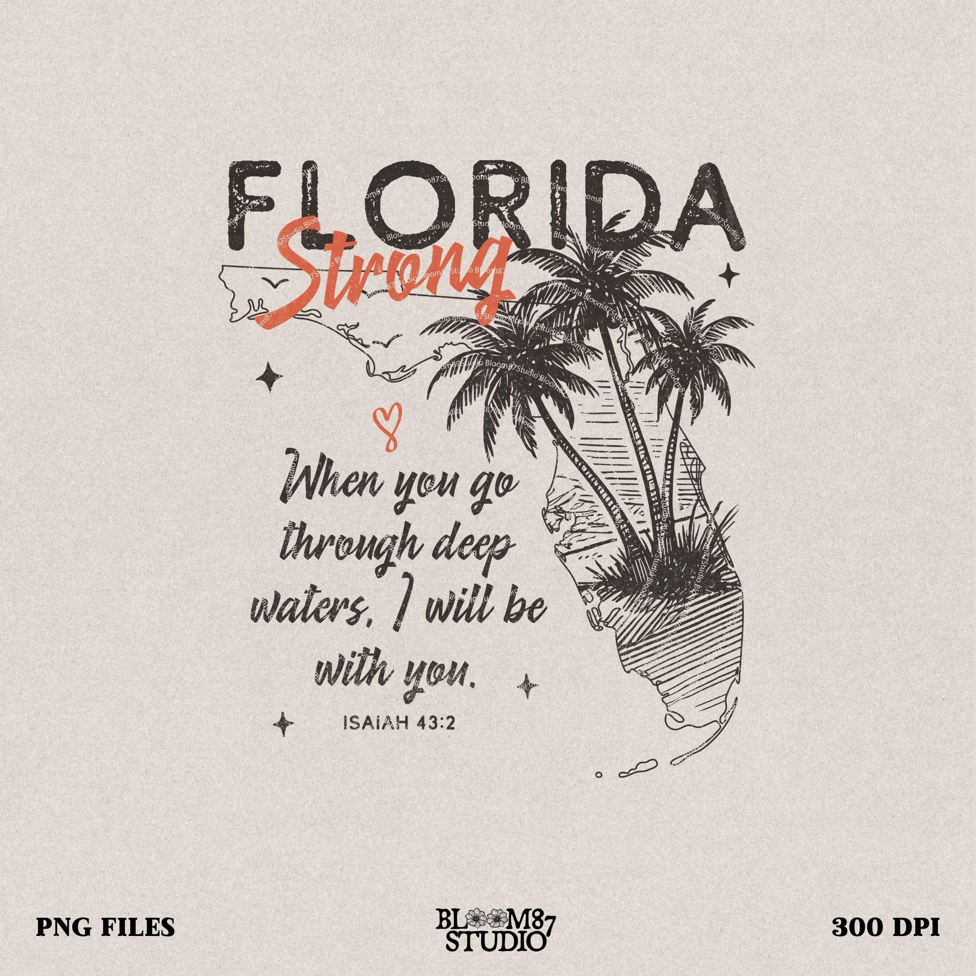 Florida Strong PNG, Pray for Tampa Bay PNG, Hurricane Milton Relief, Tampa Bay Strong, FL Hurricane Awareness, Sublimation Dtf Shirt Design