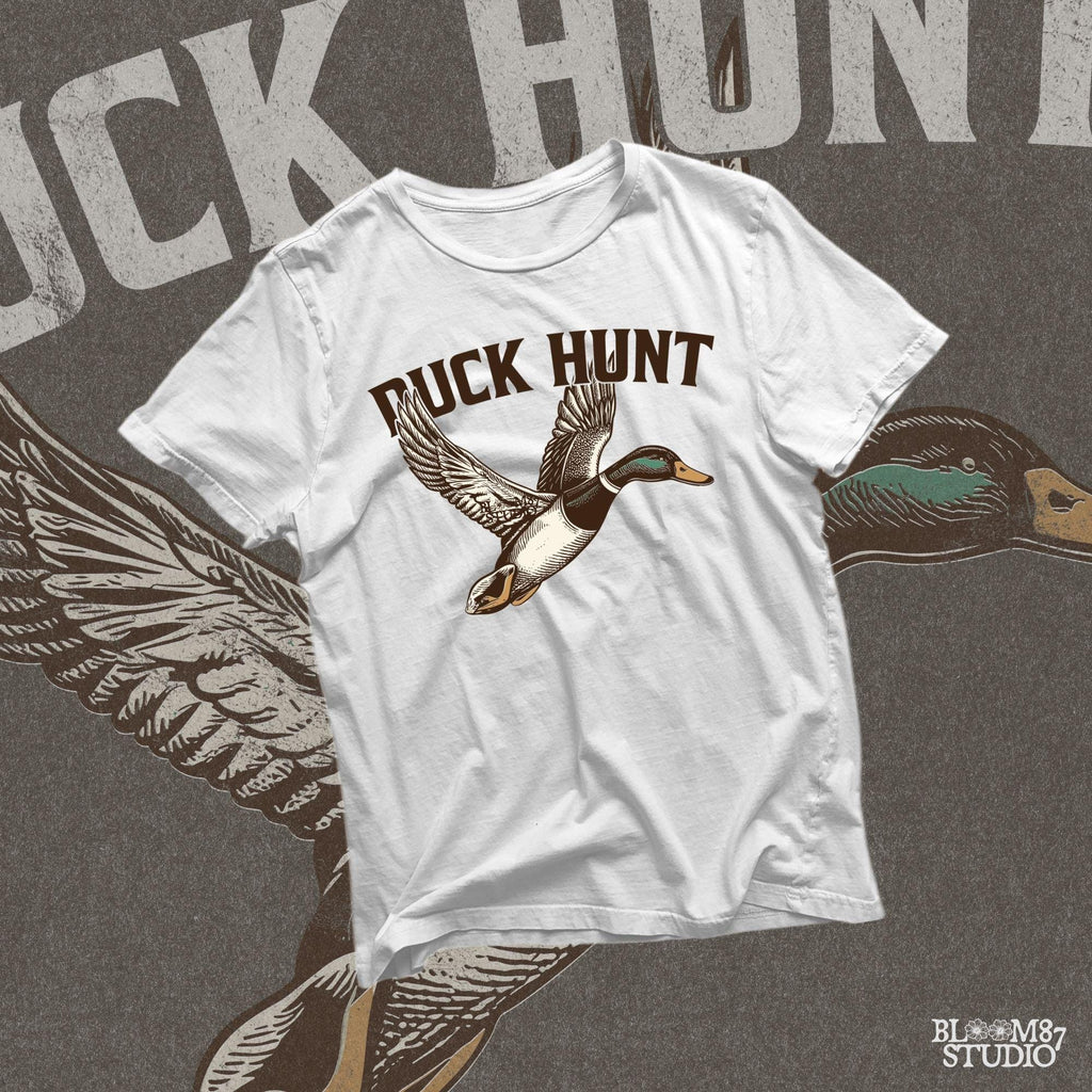Mallard hunter design PNG, waterfowl bird flying art, vintage duck hunt logo, duck season shirt file, outdoors bird printable, greenhead mallard digital file, bird in motion PNG, duck illustration for apparel, hunting aesthetic artwork