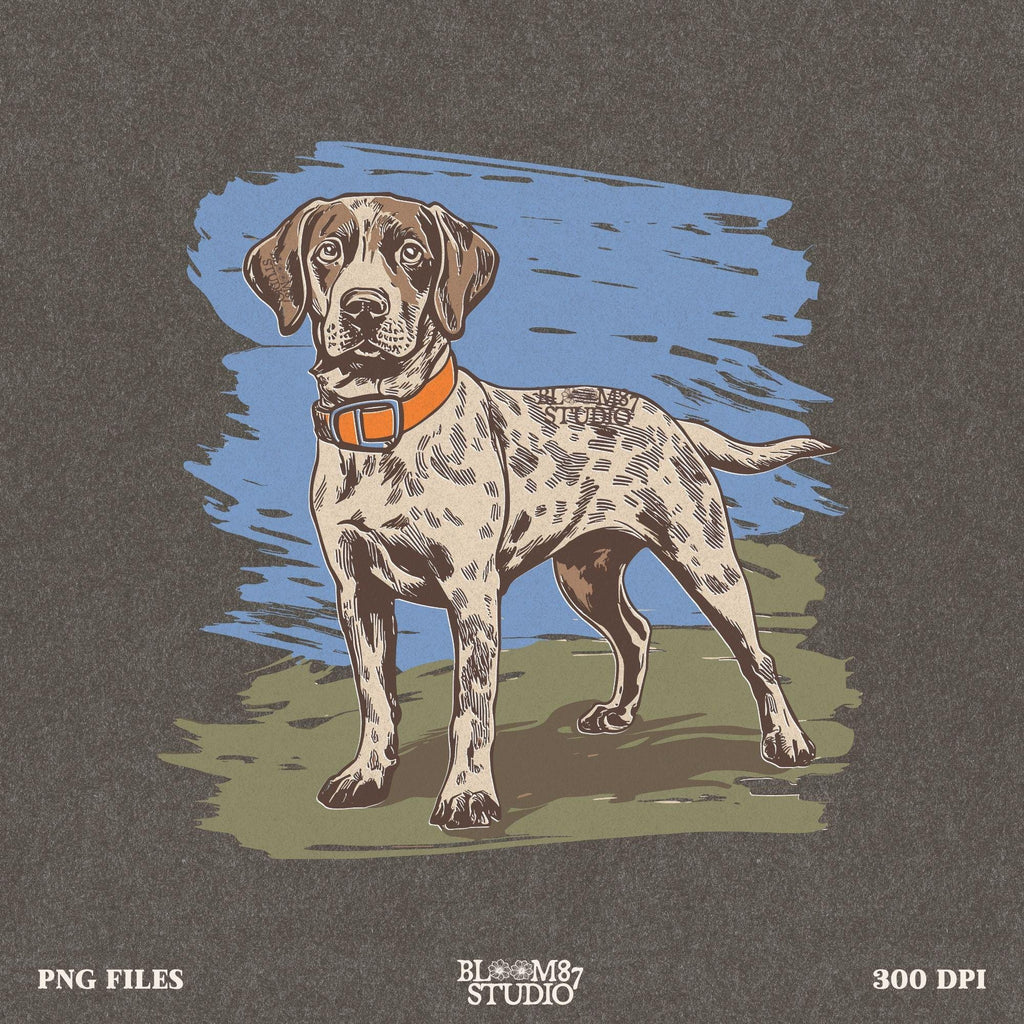 German Shorthaired Pointer PNG – Hunting Dog PNG, GSP Digital Download, Duck Hunting, Bird Dog Sublimation Design for Shirts, Mugs, Stickers