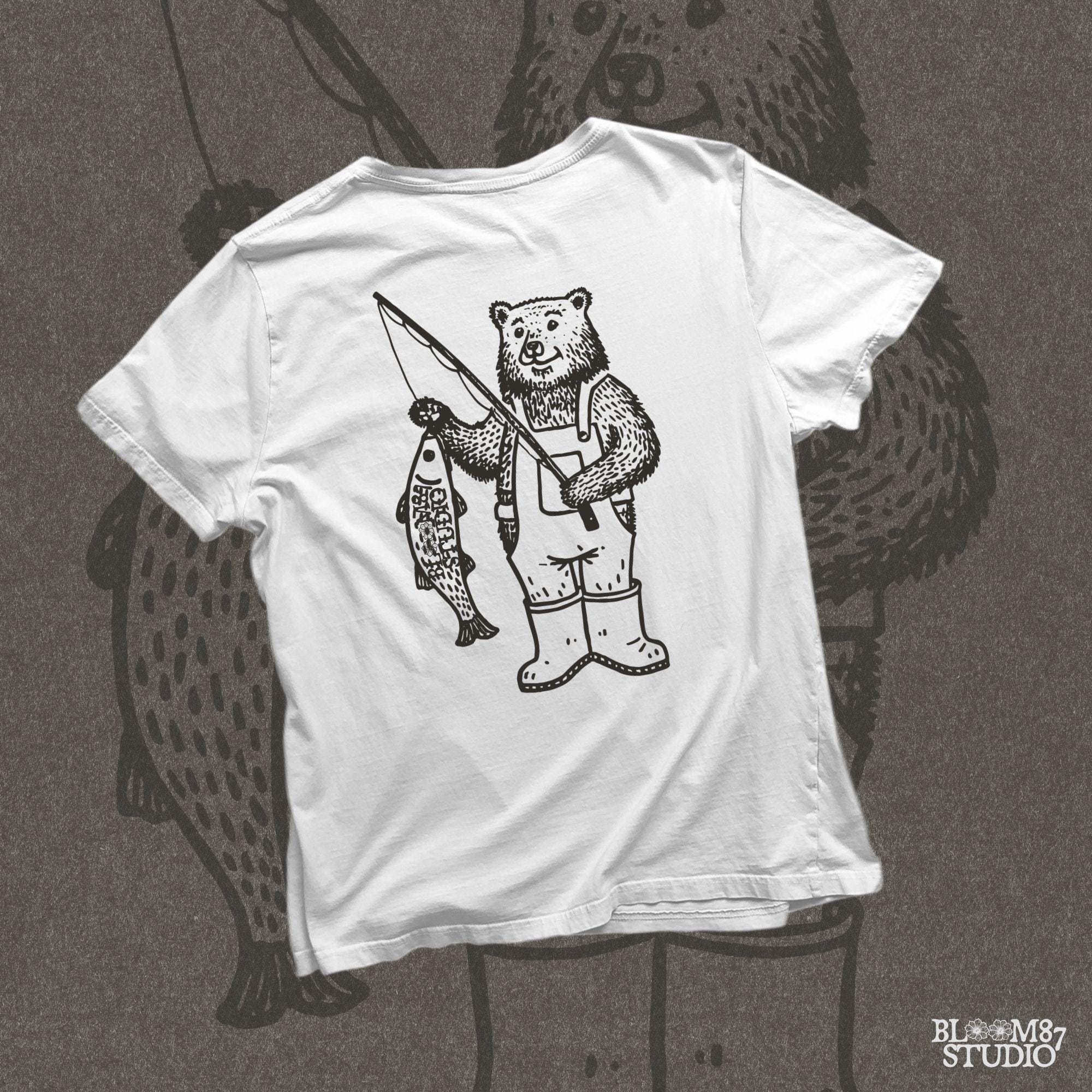 Great for fishing lodge decor, rustic gifts, and adventure-themed apparel, celebrating the joy of fishing.