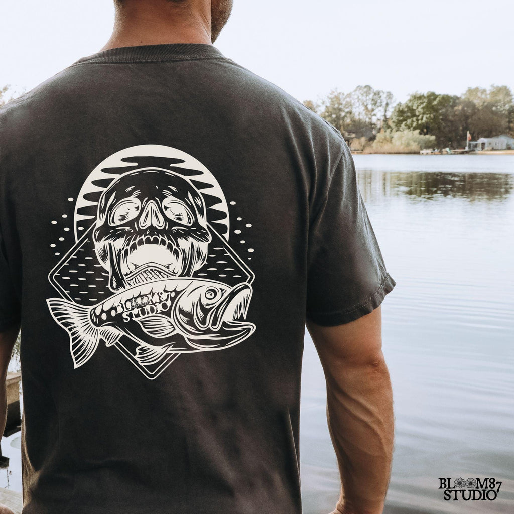Designed for fishing enthusiasts, outdoor brands, and alternative apparel fans, adding a rebellious edge to the sport.