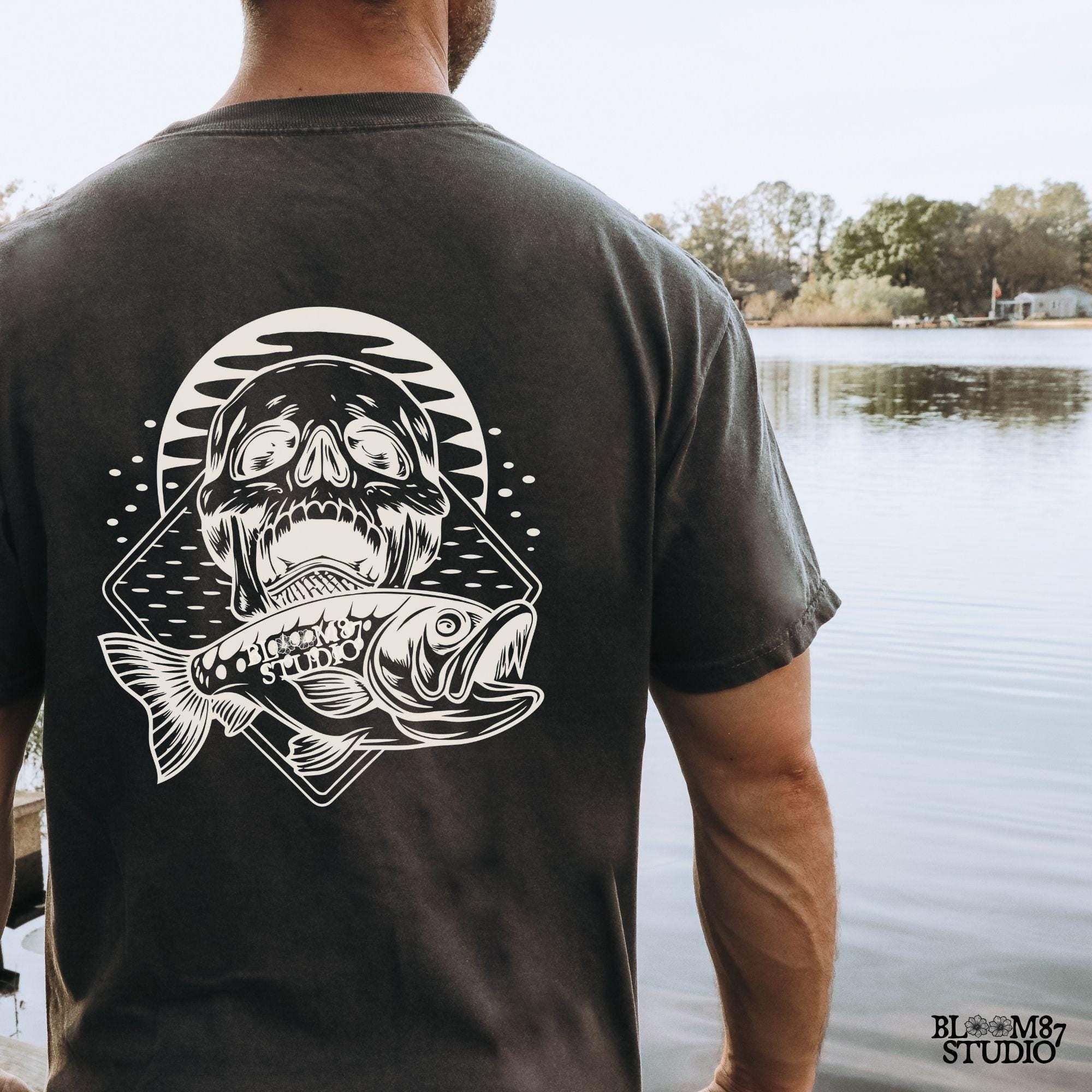 Designed for fishing enthusiasts, outdoor brands, and alternative apparel fans, adding a rebellious edge to the sport.