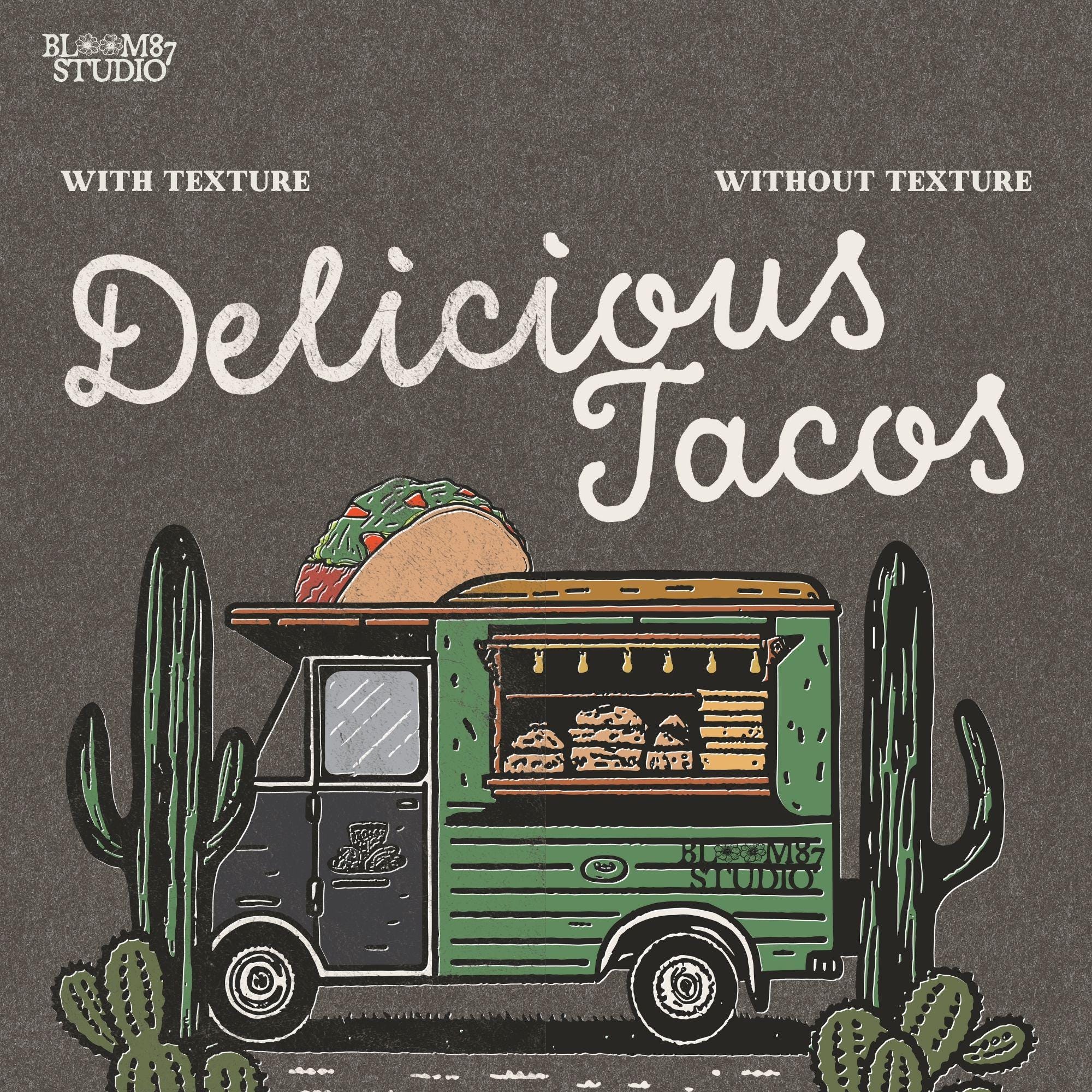 High-resolution (300 DPI) taco PNG with a transparent background, great for sublimation, t-shirts, and posters.