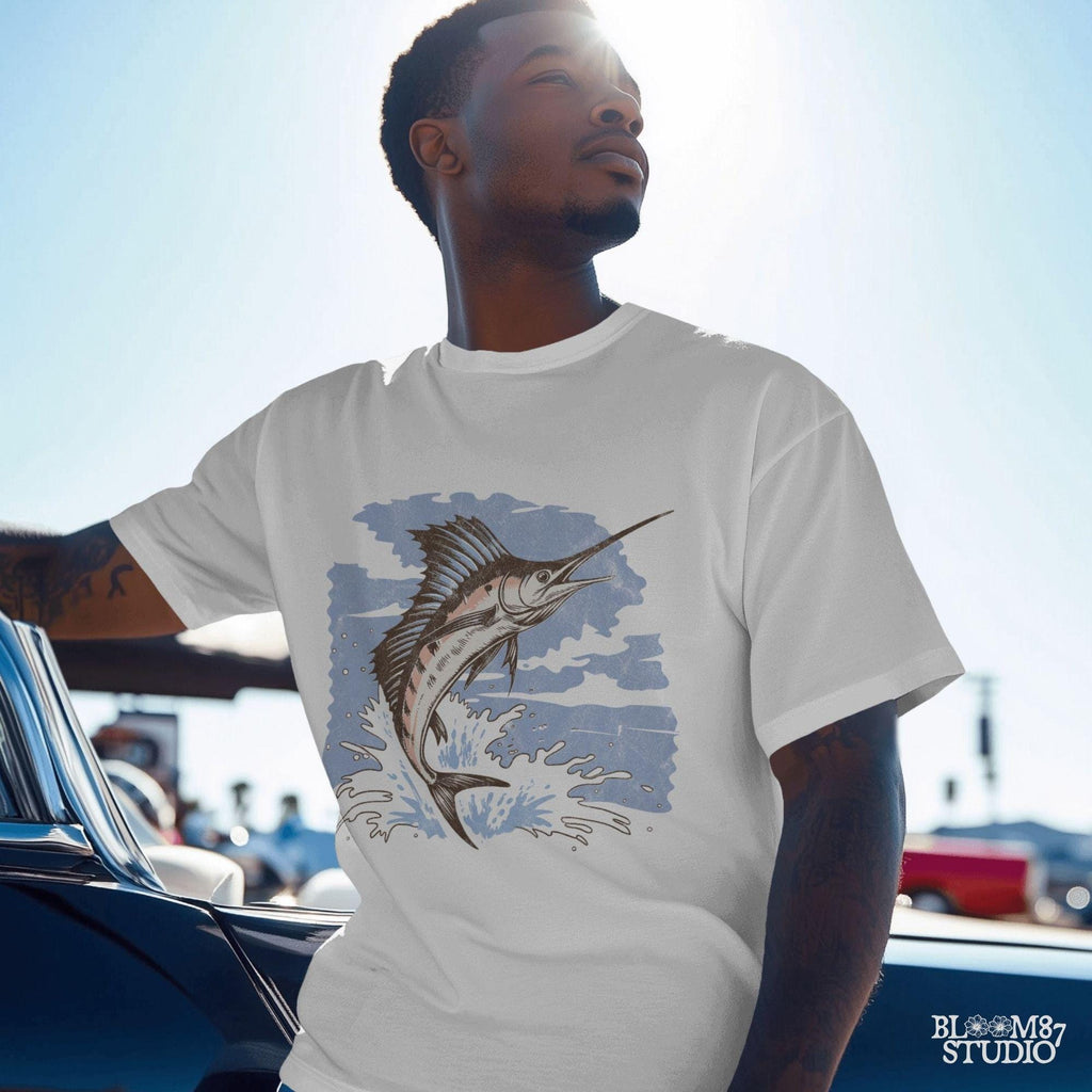 big game fish png, tournament fish design, leaping marlin art, fish splash design, fisherman’s gift png, outdoor fishing graphic, sportfishing boat png, digital saltwater angler, sea adventure art, fisherman sublimation file