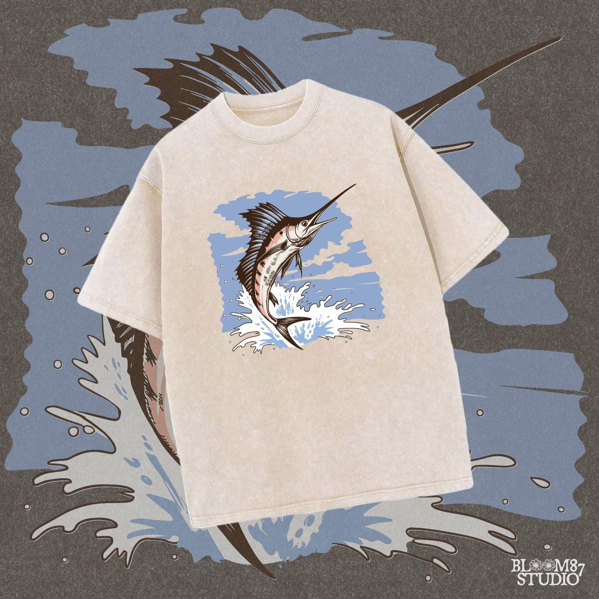 nautical fish png, sea themed sublimation, beach fishing file, ocean gift png, marine fishing clipart, marlin lover shirt design, water splash fish png, fisherman t-shirt png, salt life sublimation, ocean sportfish printable