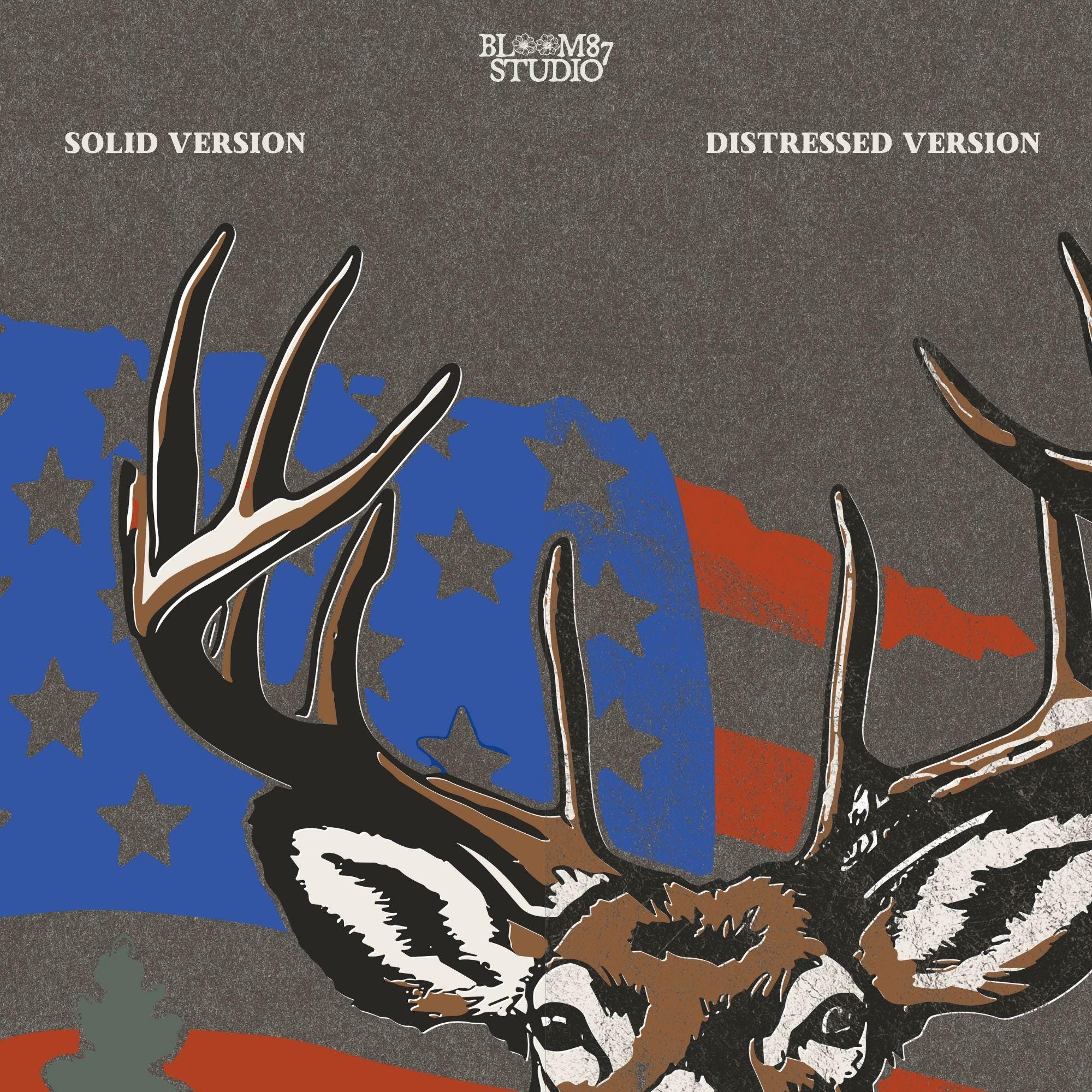 american deer clipart, buck hunting shirt png, patriotic forest scene, flag wrapped deer design, sublimation file for hunters, rural america art, digital country shirt file, camo and freedom png, red white blue deer design