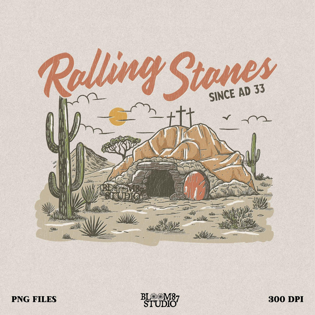 Christian Easter PNG, He Is Risen PNG, Rolling Stones Since AD 33, Resurrection Sunday PNG, Empty Tomb Digital Design, Bible Verse Easter PNG, Western Christian Art, Jesus Risen PNG, Faith-Based Sublimation PNG, Religious Easter Design, Easter Sunday PNG, Christian Cowboy Art, Vintage Christian PNG, Faith Digital Download, Cross and Tomb PNG, Biblical Easter PNG, Jesus Saves PNG, Church Graphics PNG, Scripture-Based PNG