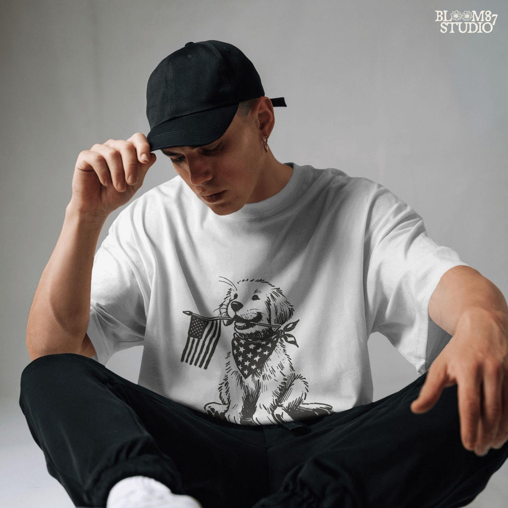 Patriotic Dog PNG, 4th of July Pup Sublimation, American Flag Bandana Pet Png, USA Vintage Dog, Independence Day Design,Western Sublimations