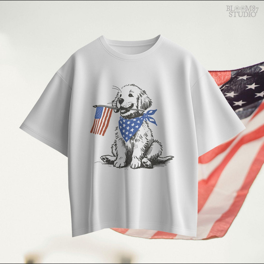 Patriotic Dog PNG, 4th of July Pup Sublimation, American Flag Bandana Pet Png, USA Vintage Dog, Independence Day Design,Western Sublimations
