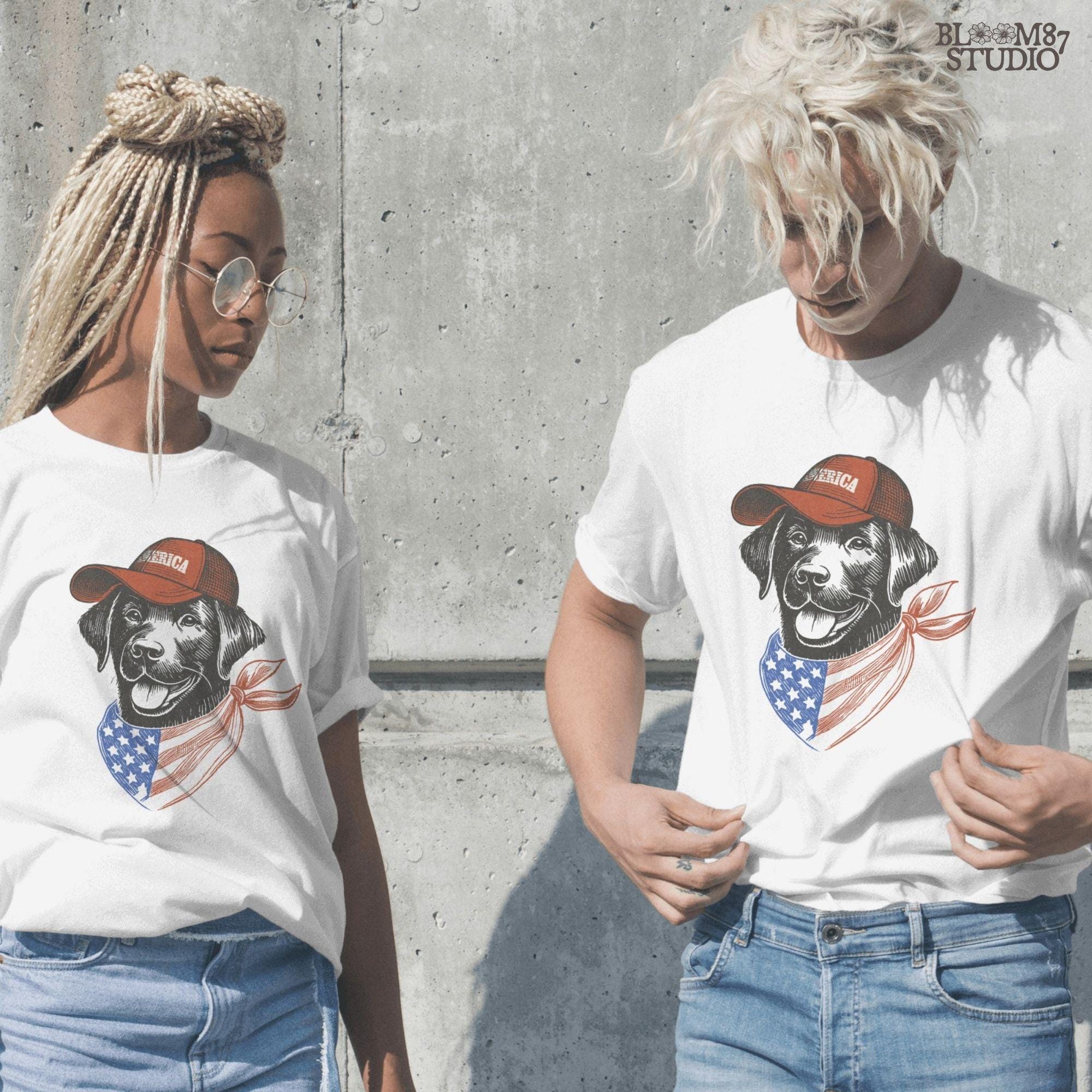 Patriotic Dog PNG, 4th of July Dog Sublimation, ‘Merica Hat Pup PNG, American Flag Bandana Dog Png, Cute USA Dog Png, Independence Day Png