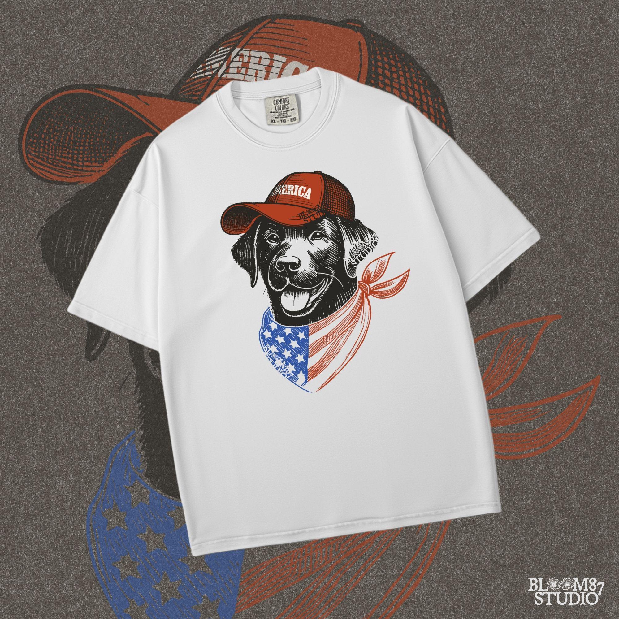 Patriotic Dog PNG, 4th of July Dog Sublimation, ‘Merica Hat Pup PNG, American Flag Bandana Dog Png, Cute USA Dog Png, Independence Day Png