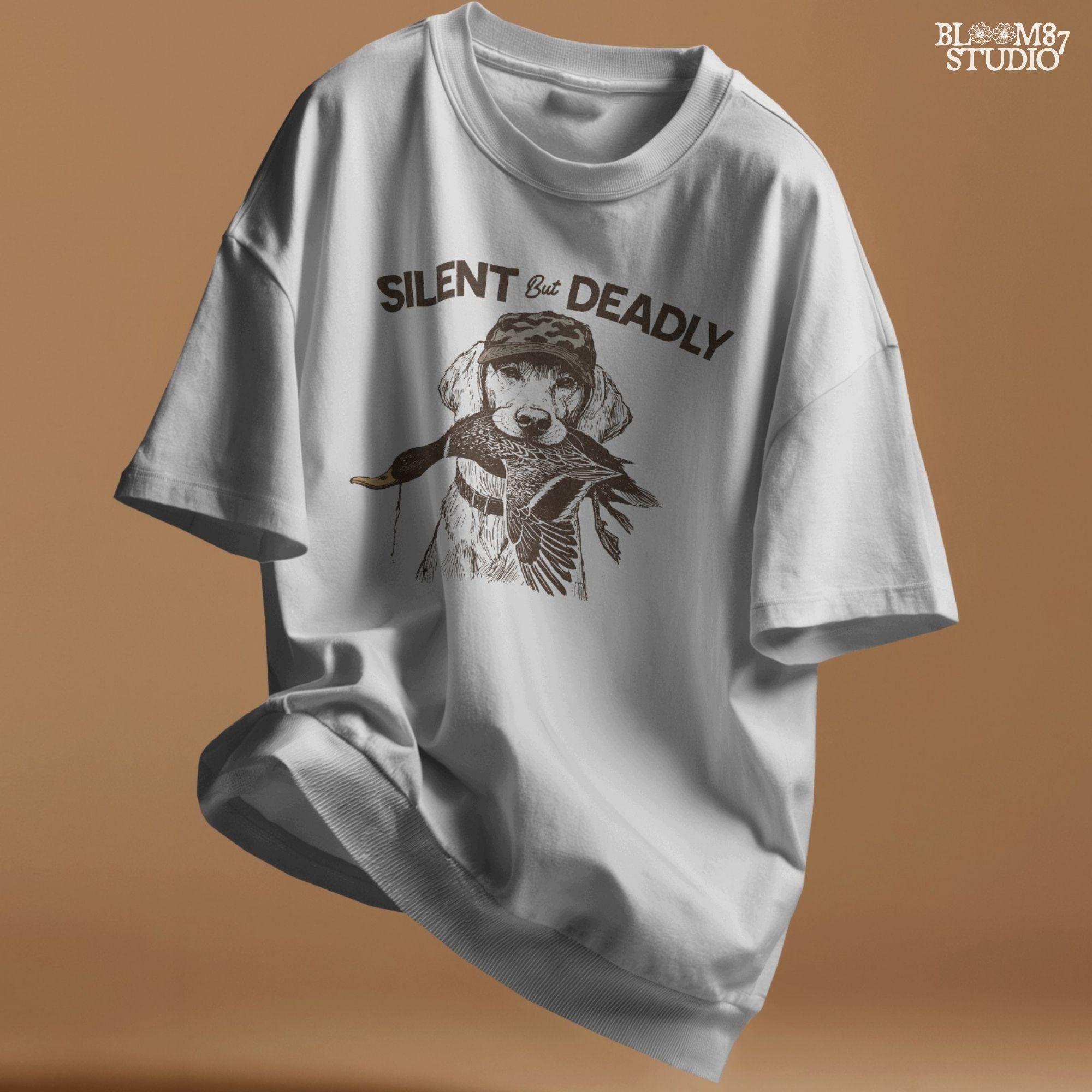 Duck Hunting Dog PNG, Silent But Deadly Hunting Sublimation, Camo Hat Retriever Png, Duck Dog PNG, Funny Hunting Shirt PNG, Waterfowl Hunter