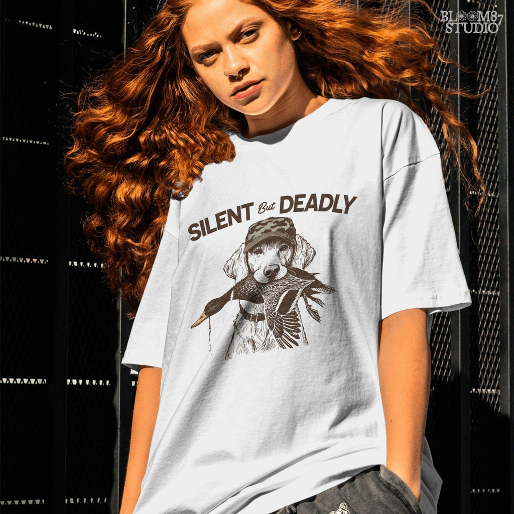 Duck Hunting Dog PNG, Silent But Deadly Hunting Sublimation, Camo Hat Retriever Png, Duck Dog PNG, Funny Hunting Shirt PNG, Waterfowl Hunter