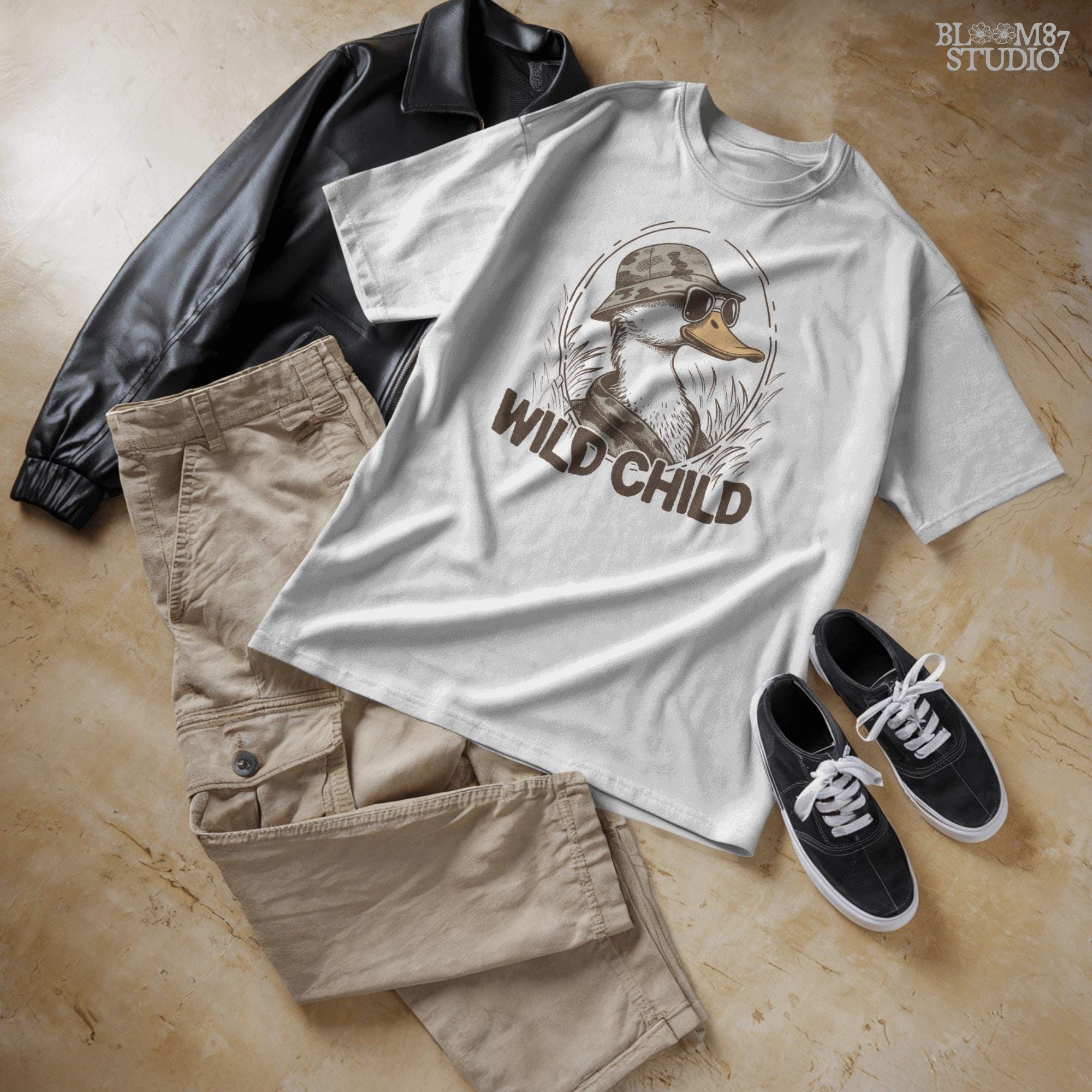 Wild Child Duck PNG, Mallard Duck Camo Hat PNG, Funny Duck Hunting PNG, Country Western Duck Png, Hunting Shirt Design Png, Duck Life Png