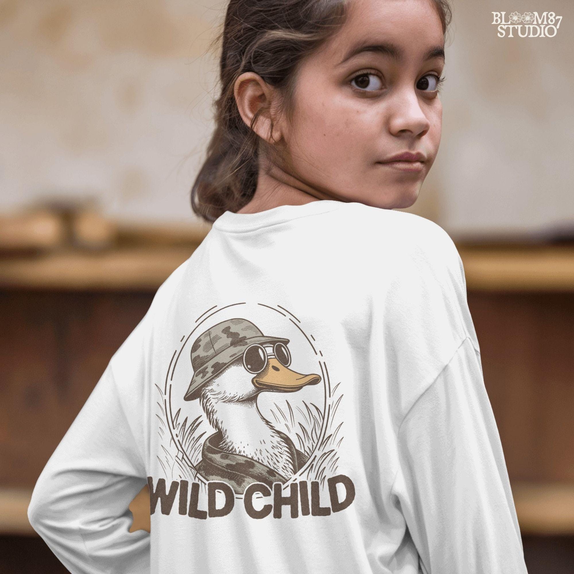 Wild Child Duck PNG, Mallard Duck Camo Hat PNG, Funny Duck Hunting PNG, Country Western Duck Png, Hunting Shirt Design Png, Duck Life Png