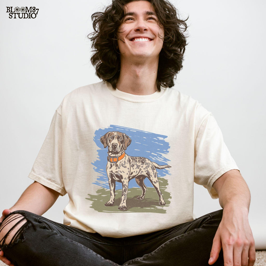 Pointer shirt sublimation PNG, hunting dog silhouette download, pet portrait German pointer, digital retriever dog art, GSP rustic design, dog lover PNG image, field trial breed design, short coat dog clipart, sporting dog PNG for gifts, outdoor pet PNG, high quality digital pointer, hunting apparel PNG, GSP PNG for Cricut, upland dog PNG for tumbler, rustic dog decal art, silhouette dog hunting design, loyal dog breed PNG