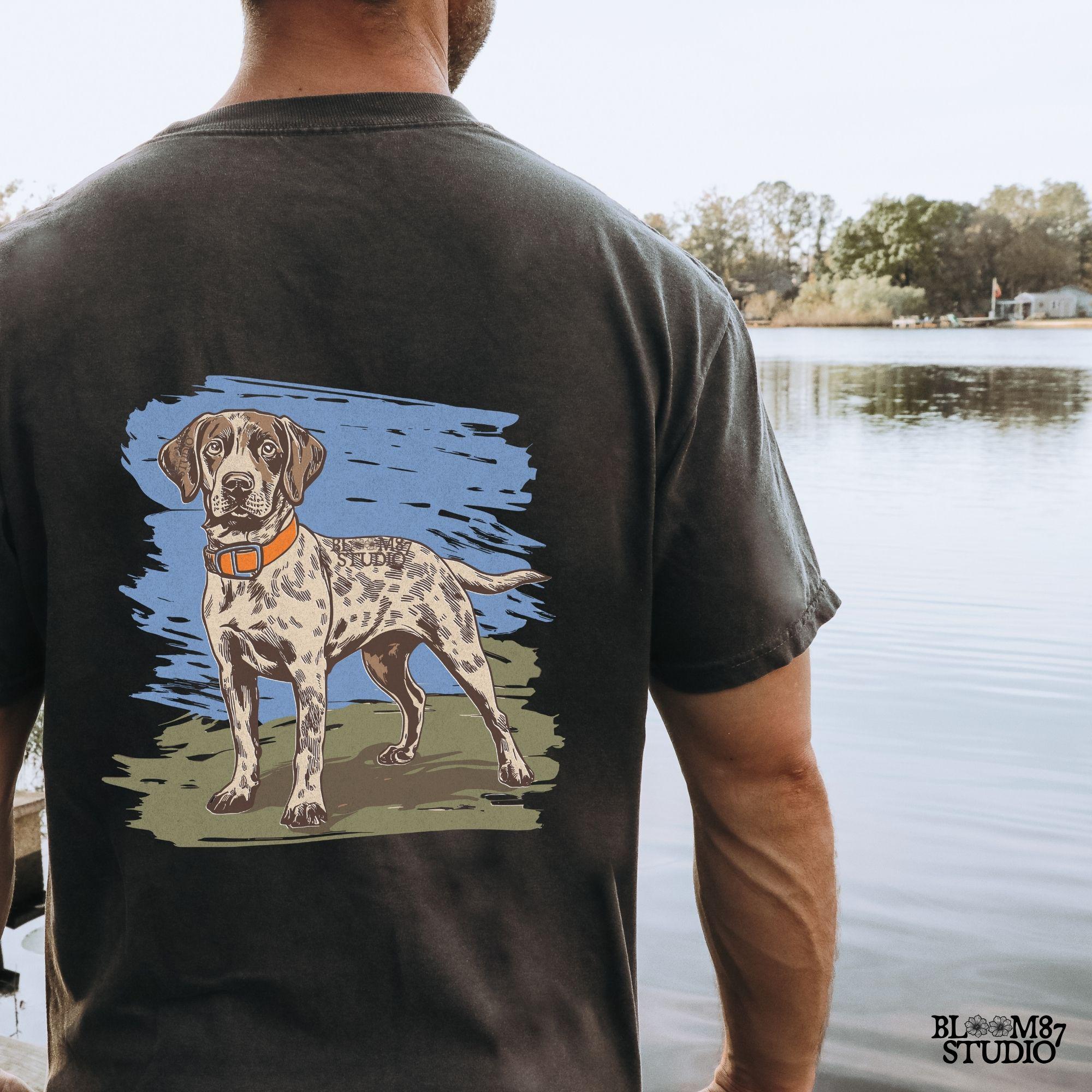 German pointer digital clipart, GSP for mug design, dog hunter gift PNG, sporting breed PNG, gundog with orange collar art, pointer dog lover design, upland hunter PNG, GSP country theme PNG, outdoor wildlife dog PNG, hunting gear art PNG, German shorthaired pointer with collar, pointer digital file for Cricut, dog hunting silhouette PNG, GSP rustic shirt image, bird hunter art, pointer breed transfer, gundog sketch PNG