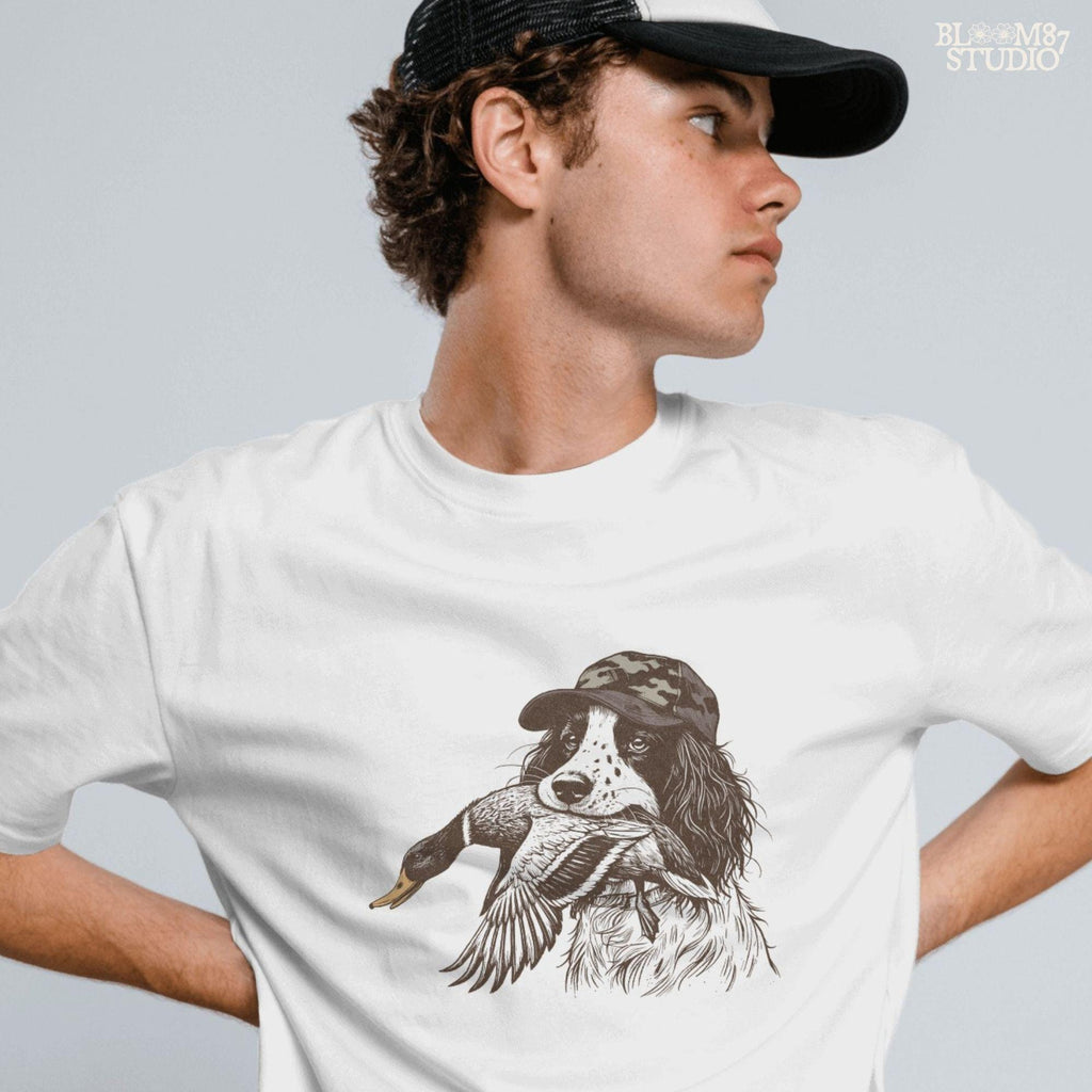 Springer Spaniel Duck Hunting PNG, Hunting Dog with Duck PNG, Camo Hat Retriever PNG, Waterfowl Hunting Sublimation, Southern Dog Png Design