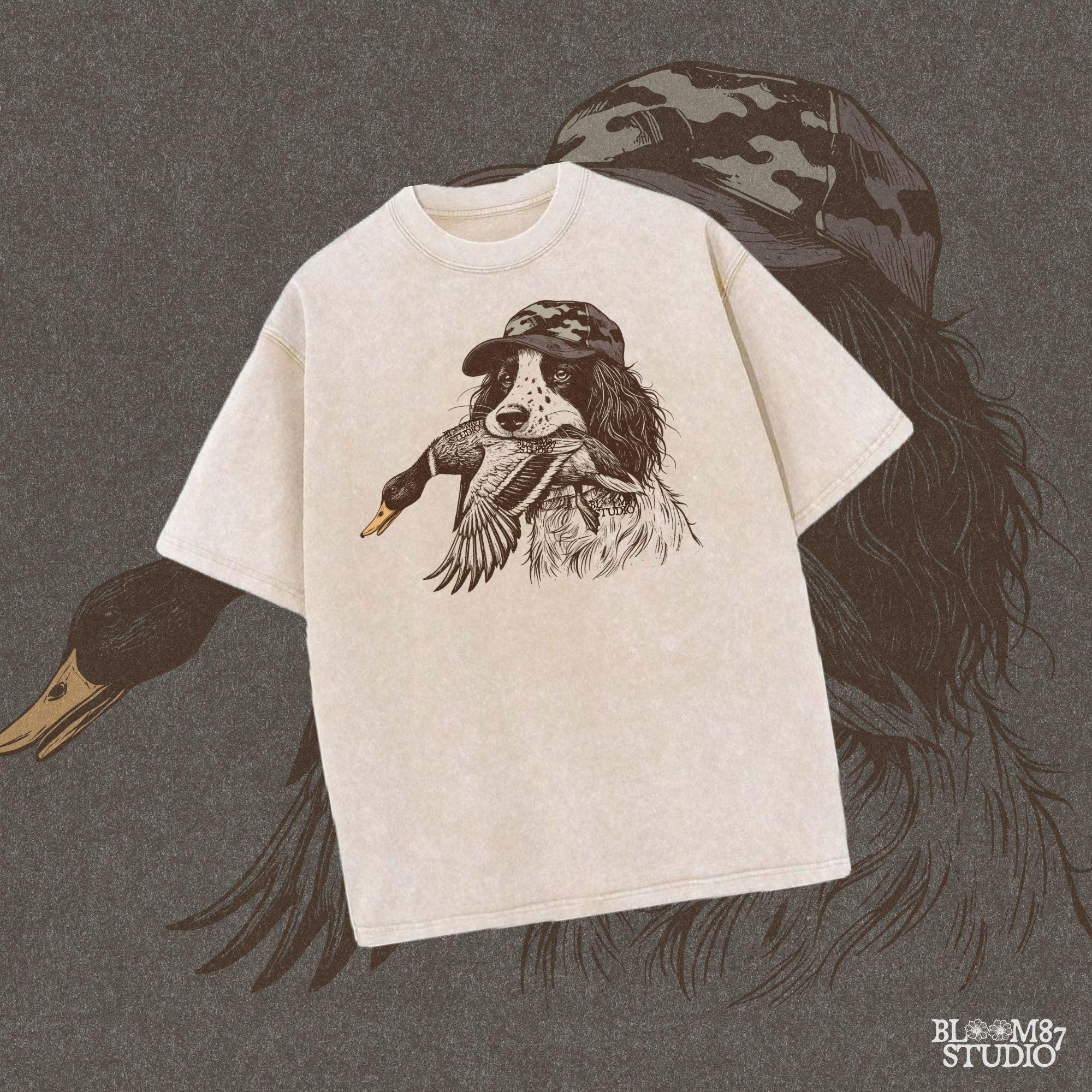 Springer Spaniel Duck Hunting PNG, Hunting Dog with Duck PNG, Camo Hat Retriever PNG, Waterfowl Hunting Sublimation, Southern Dog Png Design