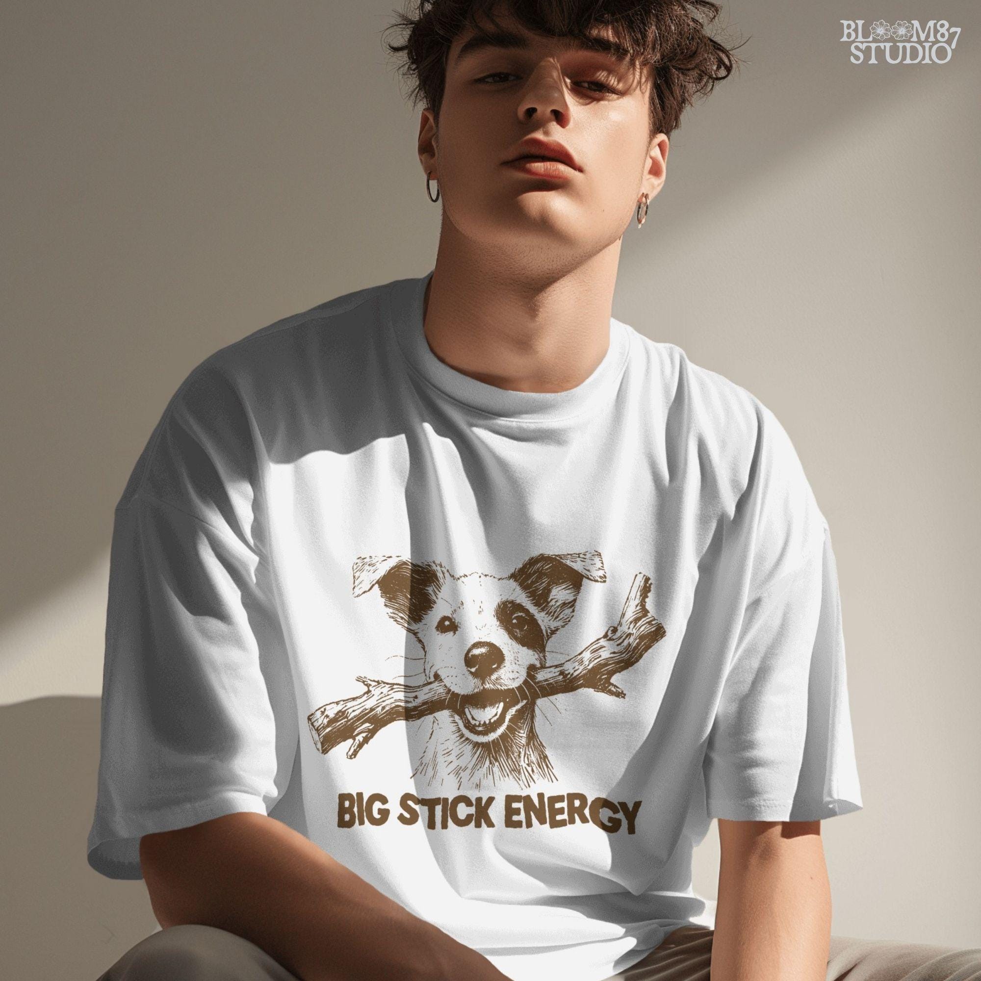 Big Stick Energy PNG, Funny Dog Sublimation Design, Rustic Dog Humor PNG, Country Dog Shirt Design, Dog with Stick PNG, Pet Lover Design Png