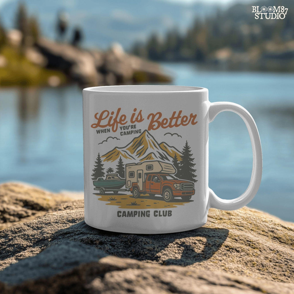 Life Is Better Camping PNG, Camper RV Sublimation Design, Retro Outdoor Camping Club PNG, Truck and Trailer Boating Png,Summer Adventure Png