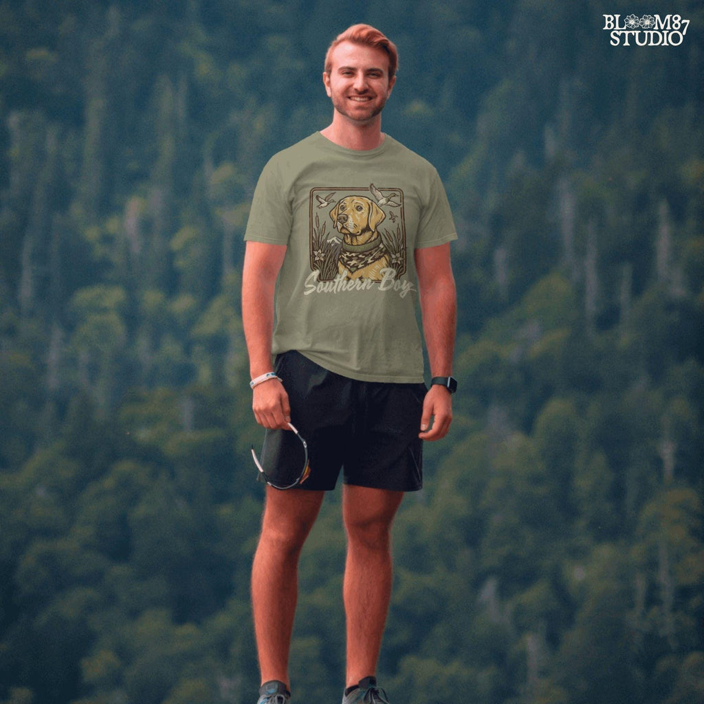 Southern Boy PNG, Duck Hunting Dog Sublimation, Yellow Lab Camo Bandana PNG, Waterfowl Dog PNG, Rustic Southern Hunting Design,Dog Lover Png