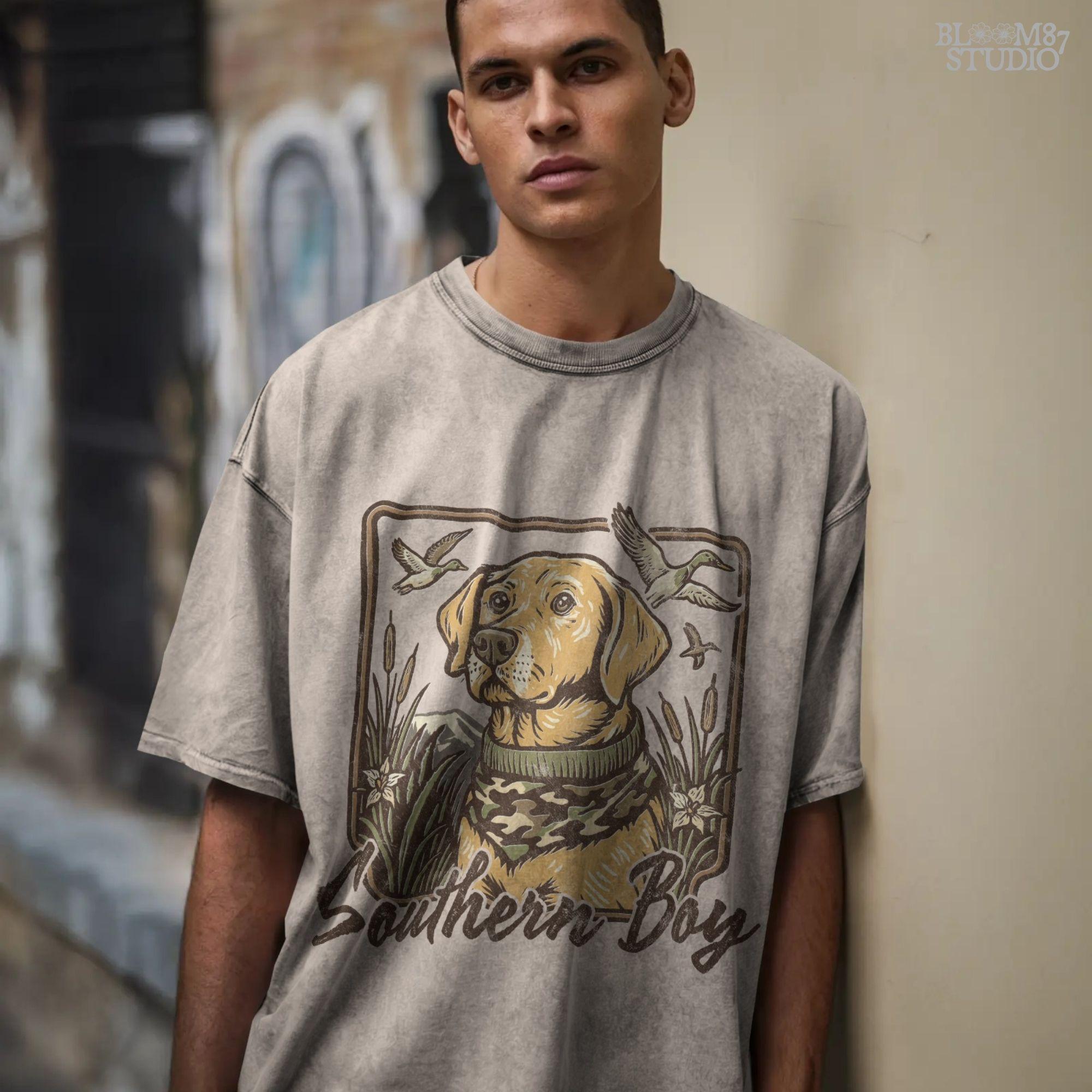 Southern Boy PNG, Duck Hunting Dog Sublimation, Yellow Lab Camo Bandana PNG, Waterfowl Dog PNG, Rustic Southern Hunting Design,Dog Lover Png