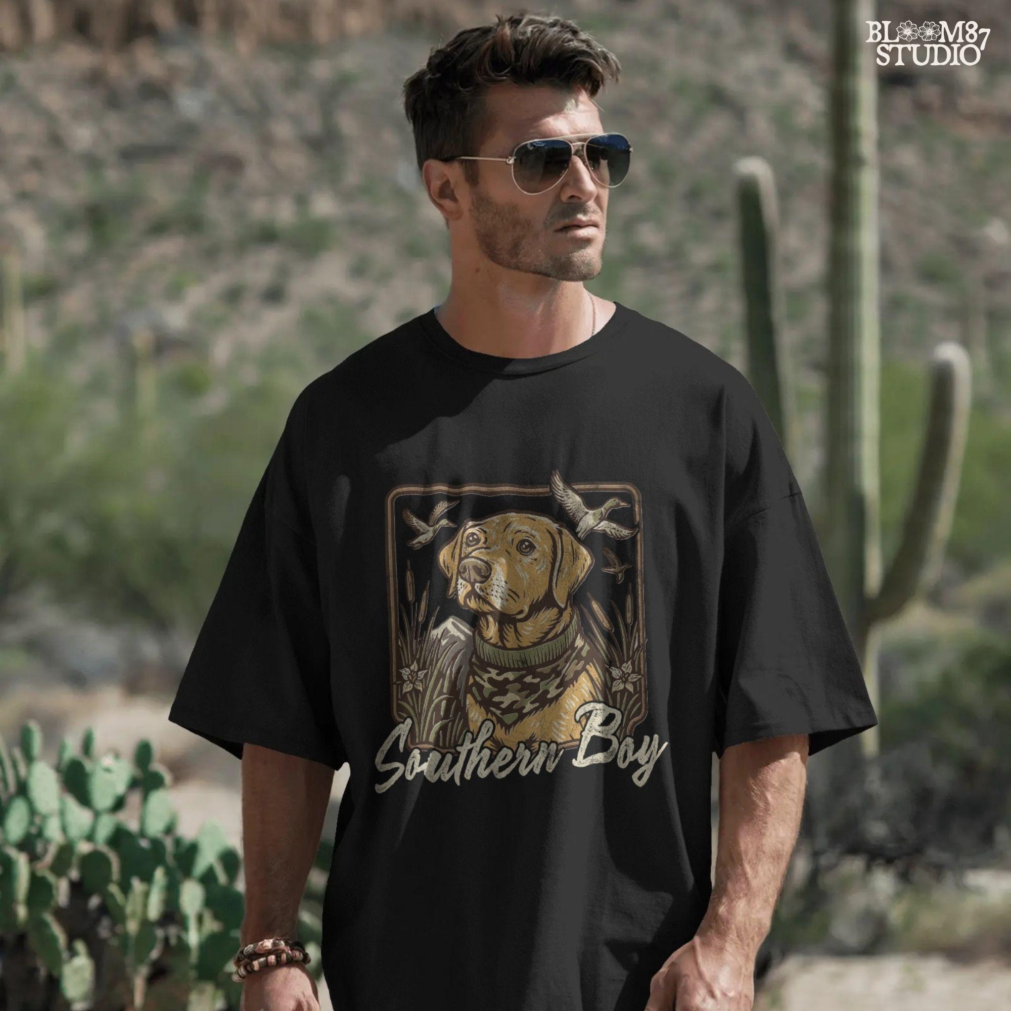 Southern Boy PNG, Duck Hunting Dog Sublimation, Yellow Lab Camo Bandana PNG, Waterfowl Dog PNG, Rustic Southern Hunting Design,Dog Lover Png