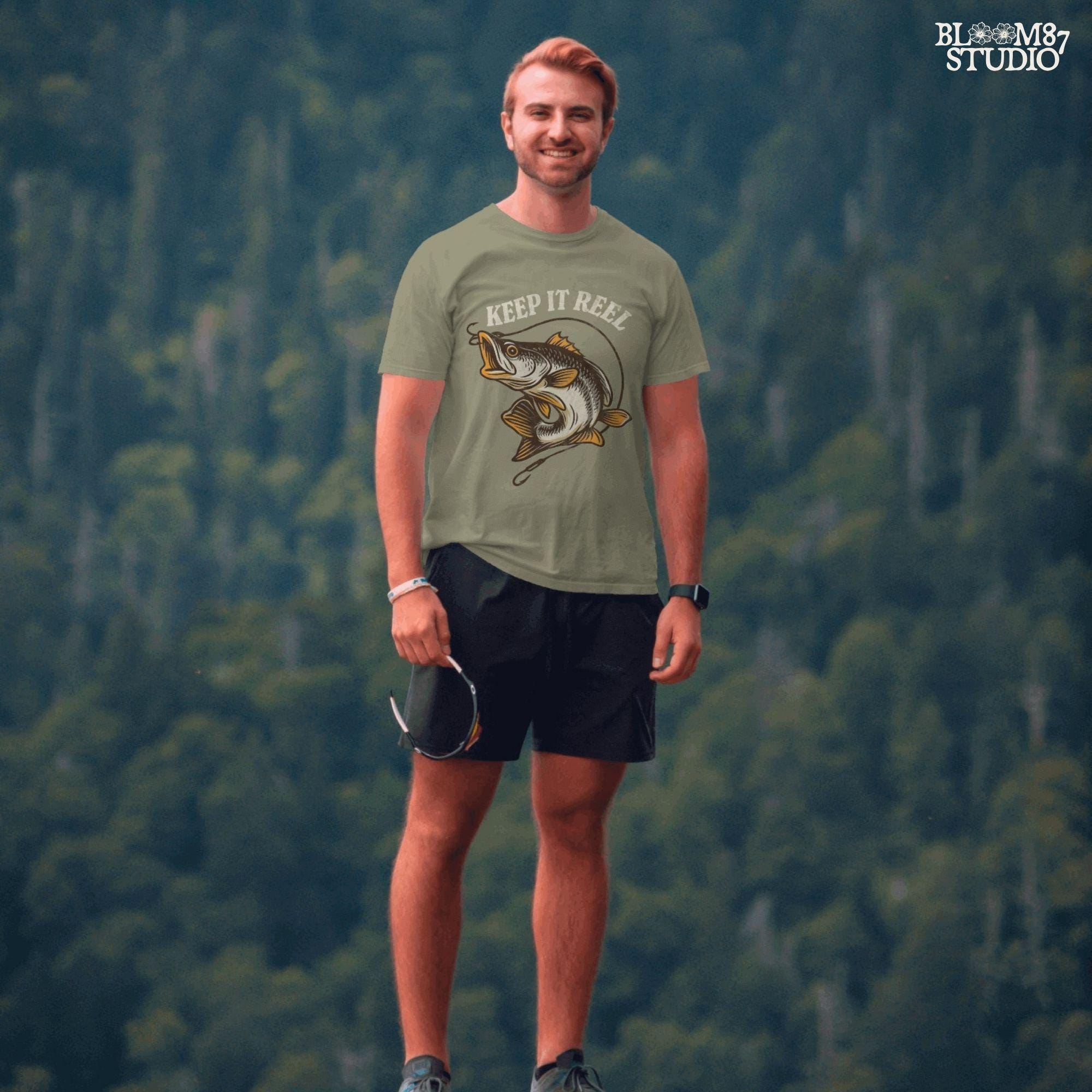 Keep It Reel Fishing PNG, Funny Bass Fishing Sublimation, Fisherman Gift PNG, Rustic Lake Life Shirt Design, Fish Hook PNG, Outdoor Humor