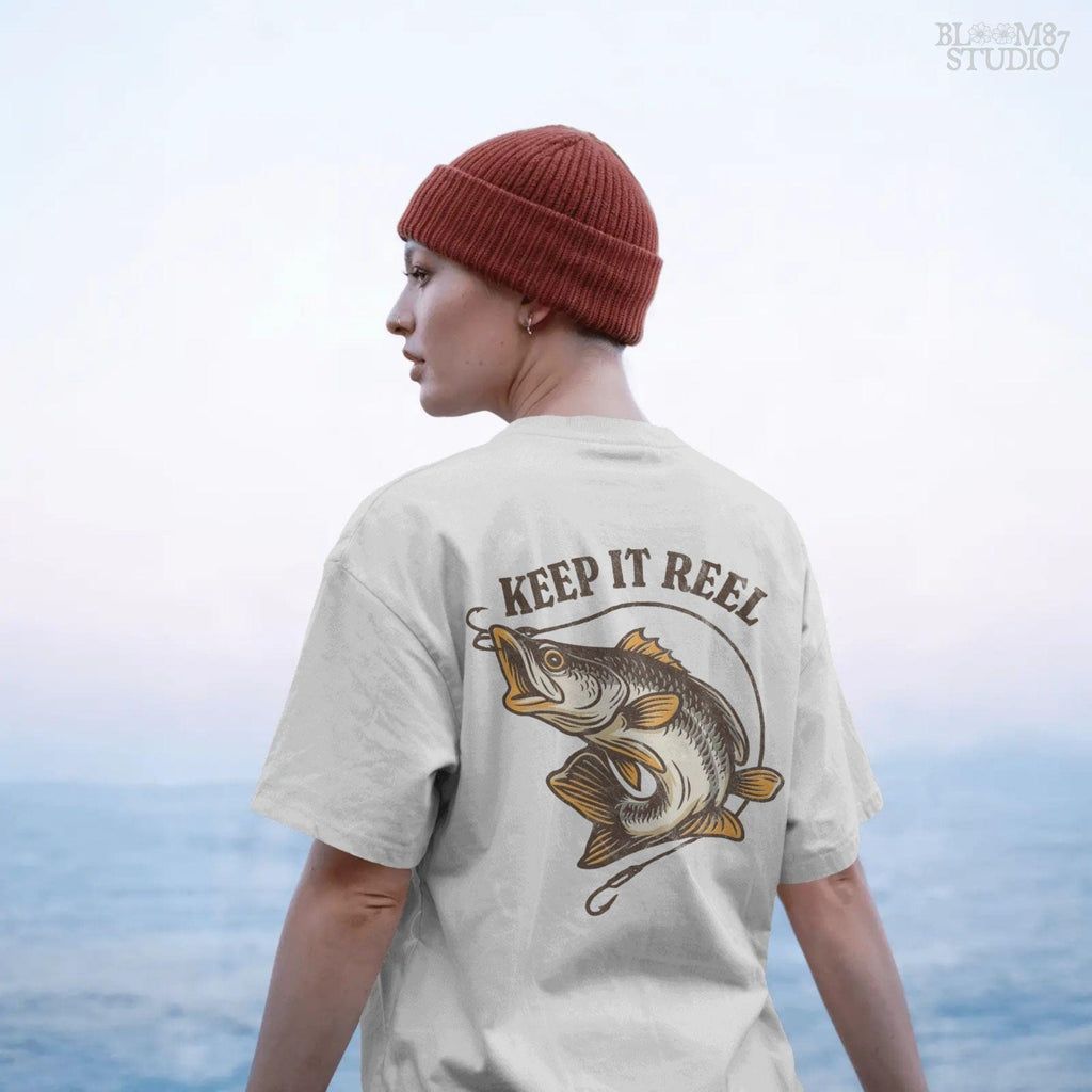 Keep It Reel Fishing PNG, Funny Bass Fishing Sublimation, Fisherman Gift PNG, Rustic Lake Life Shirt Design, Fish Hook PNG, Outdoor Humor