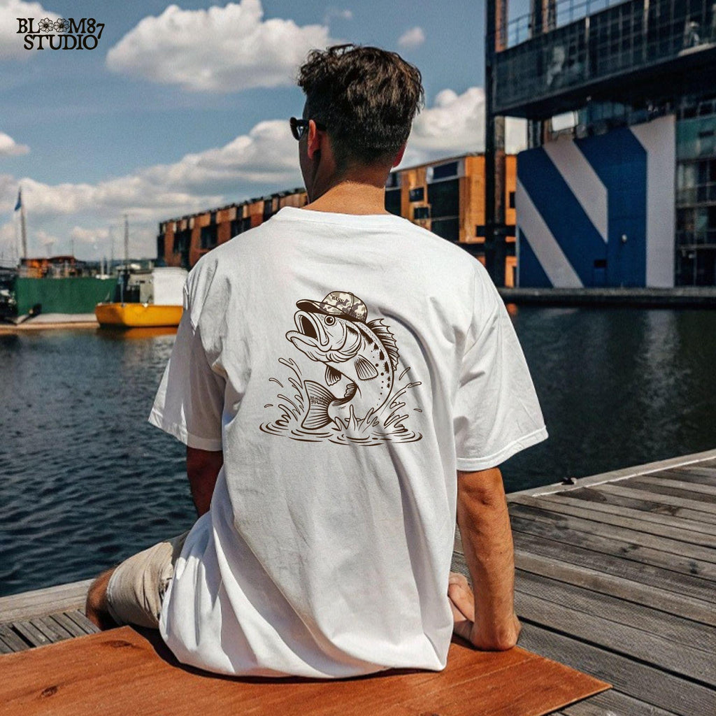 camo fishing hat png, leaping bass fish art, funny redneck png, digital shirt for outdoorsmen, camo and bass design, printable father’s day gift, country lake lifestyle file, fishing tournament png, cool fish art