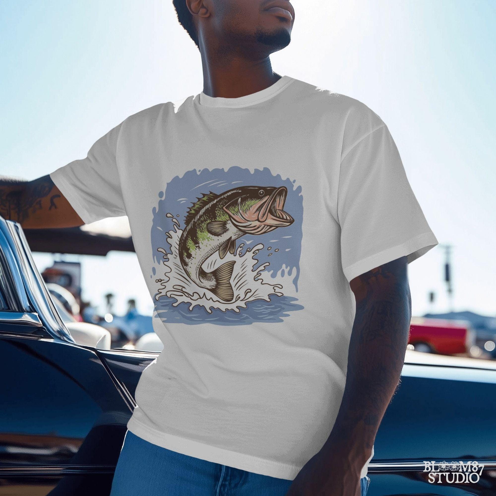 digital bass png file, weekend fishing art, angler dad sublimation, large mouth bass shirt, bass fish printable, fishing tackle art, cool fishing file, outdoor sportsman gift, fish wall art download, sublimation lake shirt