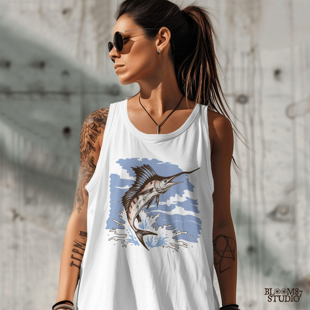 salt life graphic png, tropical angler design, large marlin art file, splash scene fish, marlin decal for shirts, offshore fishing sublimation, nautical dad gift, digital sea fish png, exotic fish shirt graphic, oceanic png file