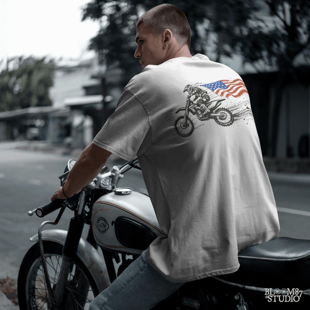 american flag rider art, patriotic motocross clipart, biker helmet with flag, motocross freedom file, sublimation for men, extreme sports png, motocross gift idea, red white and blue ride png, usa adrenaline art