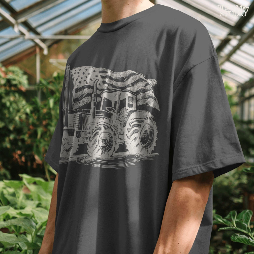 Patriotic Tractor PNG, American Flag Farm Sublimation, 4th of July Country Shirt Design, Memorial & Independence Day, Rustic USA Farmer PNG