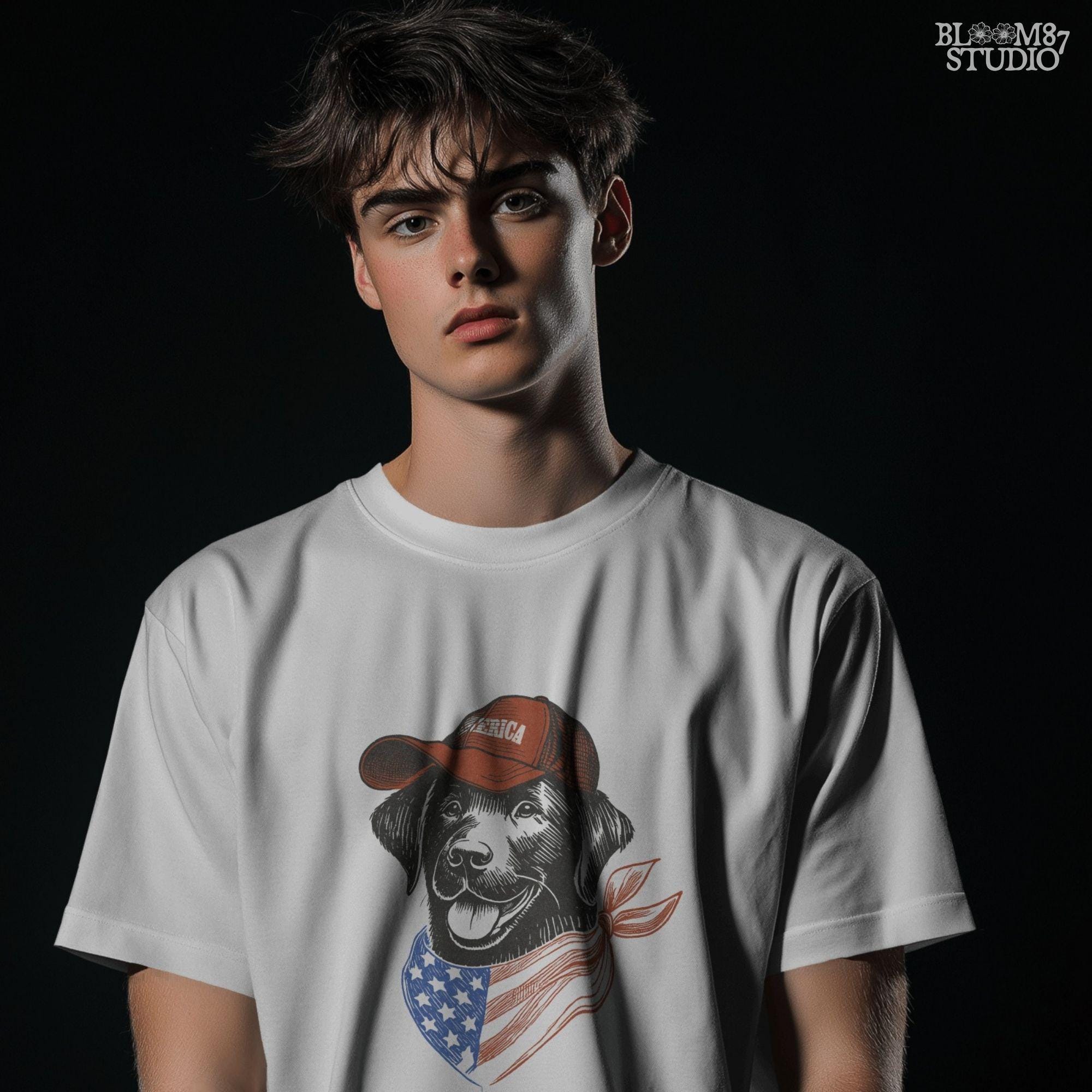 Patriotic Dog PNG, 4th of July Dog Sublimation, ‘Merica Hat Pup PNG, American Flag Bandana Dog Png, Cute USA Dog Png, Independence Day Png