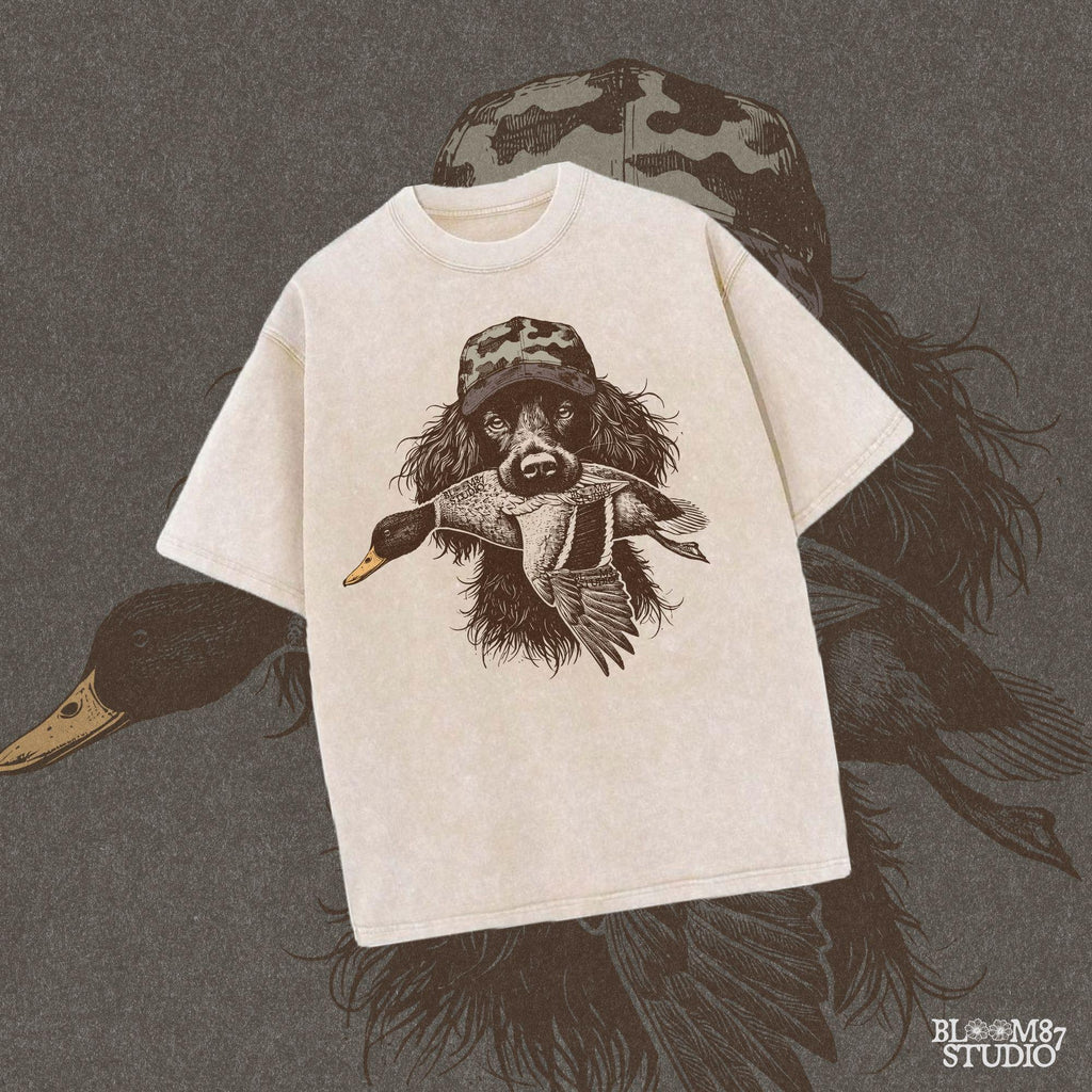 Boykin Spaniel Duck Hunting PNG, Hunting Dog with Duck PNG, Camo Hat Retriever PNG, Waterfowl Hunting Sublimation, Southern Dog Png Design