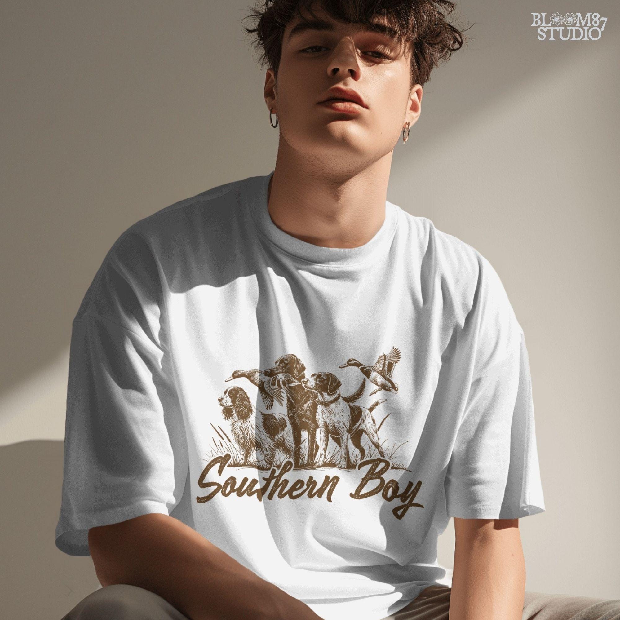 Southern Boy Hunting Dog PNG, Duck Hunting Sublimation Design, Country Boy Shirt PNG, Hunting Retriever Clipart, Rustic Outdoors PNG for Men