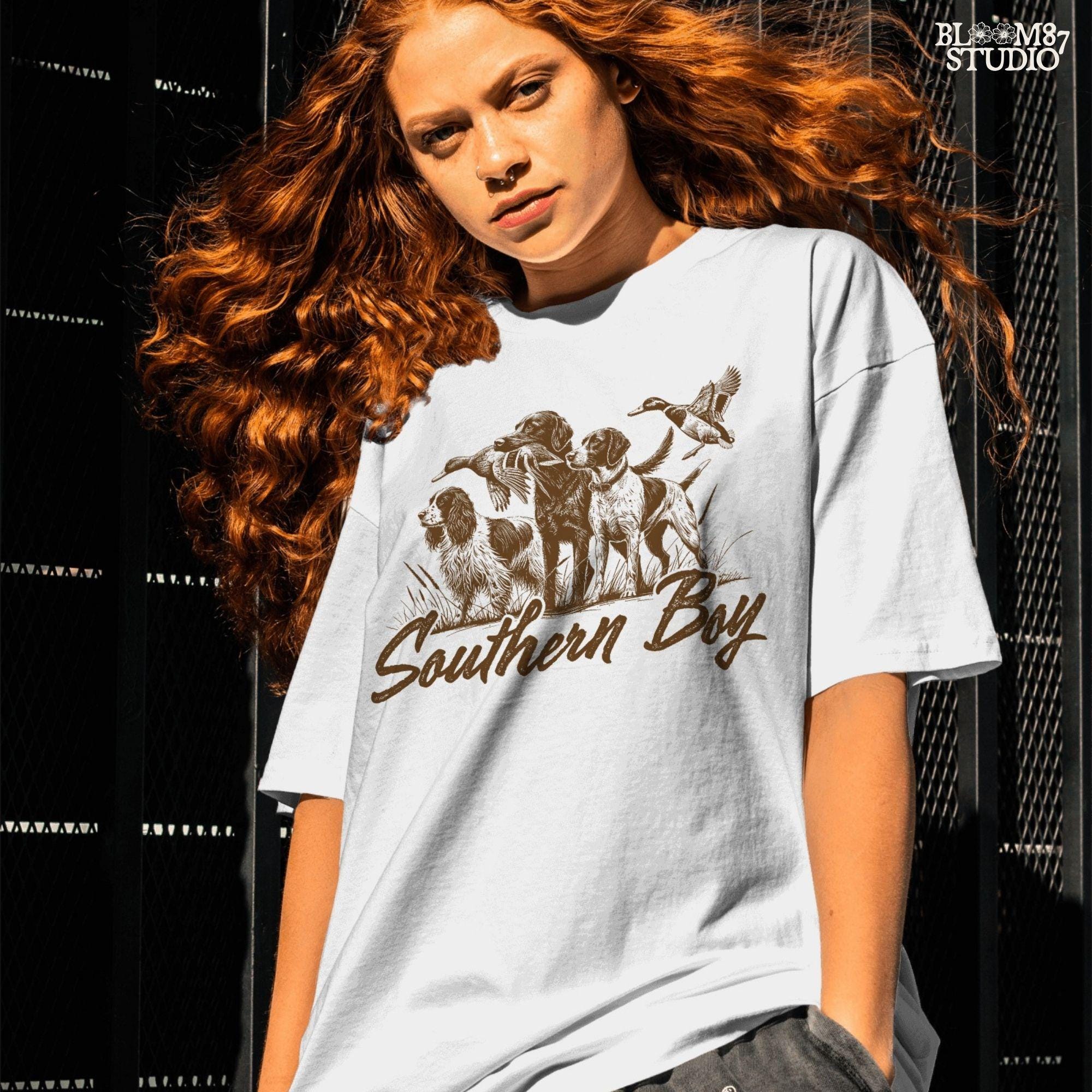 Southern Boy Hunting Dog PNG, Duck Hunting Sublimation Design, Country Boy Shirt PNG, Hunting Retriever Clipart, Rustic Outdoors PNG for Men