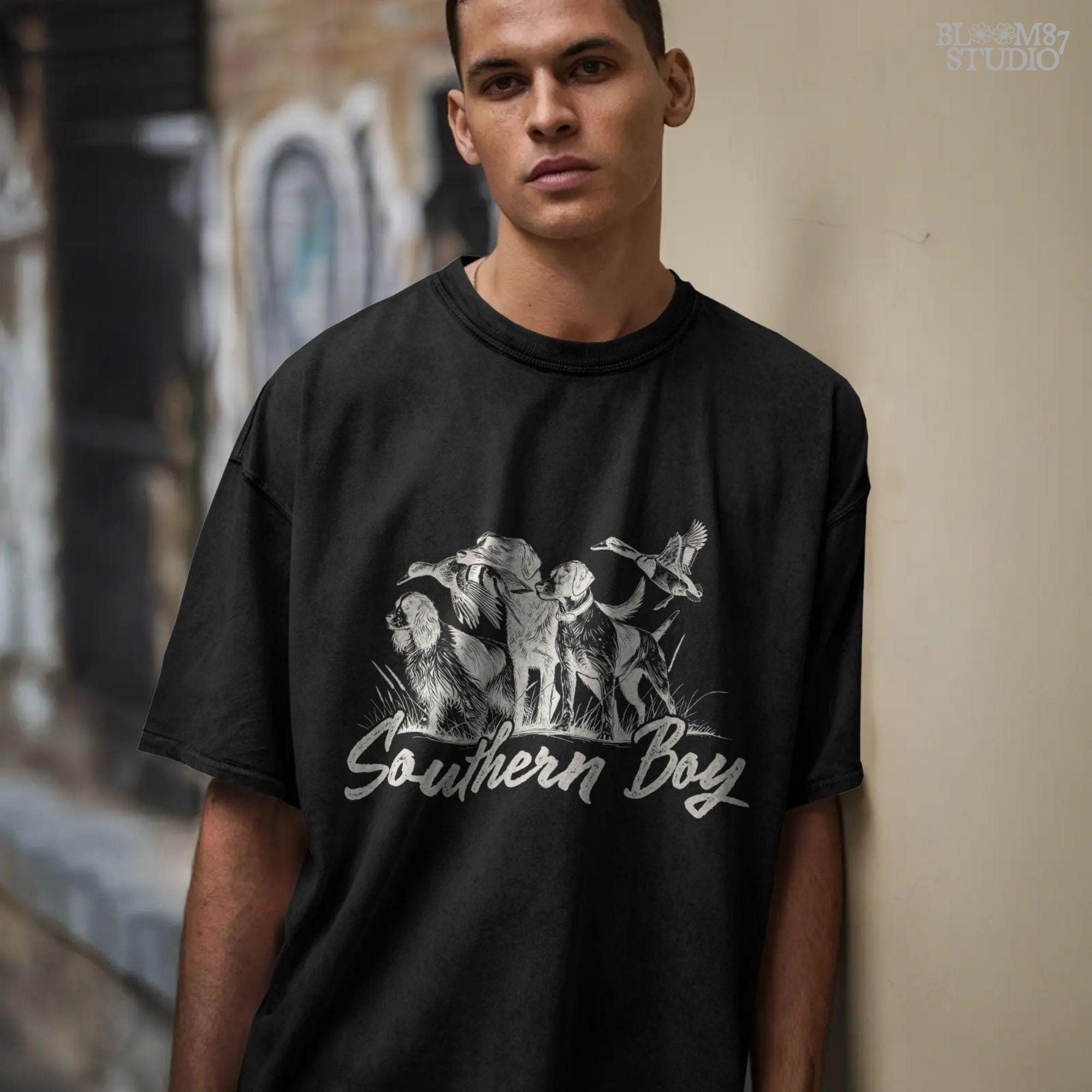 Southern Boy Hunting Dog PNG, Duck Hunting Sublimation Design, Country Boy Shirt PNG, Hunting Retriever Clipart, Rustic Outdoors PNG for Men