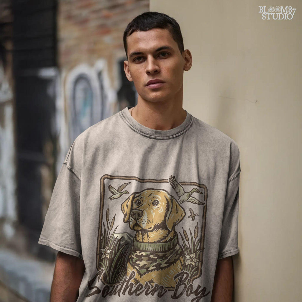 Southern Boy PNG, Duck Hunting Dog Sublimation, Yellow Lab Camo Bandana PNG, Waterfowl Dog PNG, Rustic Southern Hunting Design,Dog Lover Png