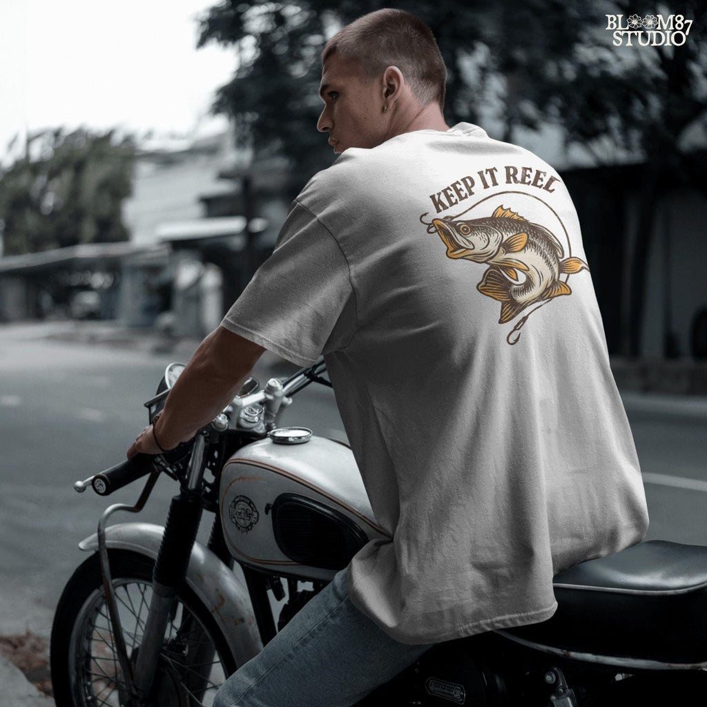 Keep It Reel Fishing PNG, Funny Bass Fishing Sublimation, Fisherman Gift PNG, Rustic Lake Life Shirt Design, Fish Hook PNG, Outdoor Humor