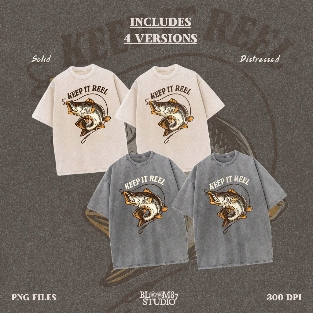 Keep It Reel Fishing PNG, Funny Bass Fishing Sublimation, Fisherman Gift PNG, Rustic Lake Life Shirt Design, Fish Hook PNG, Outdoor Humor