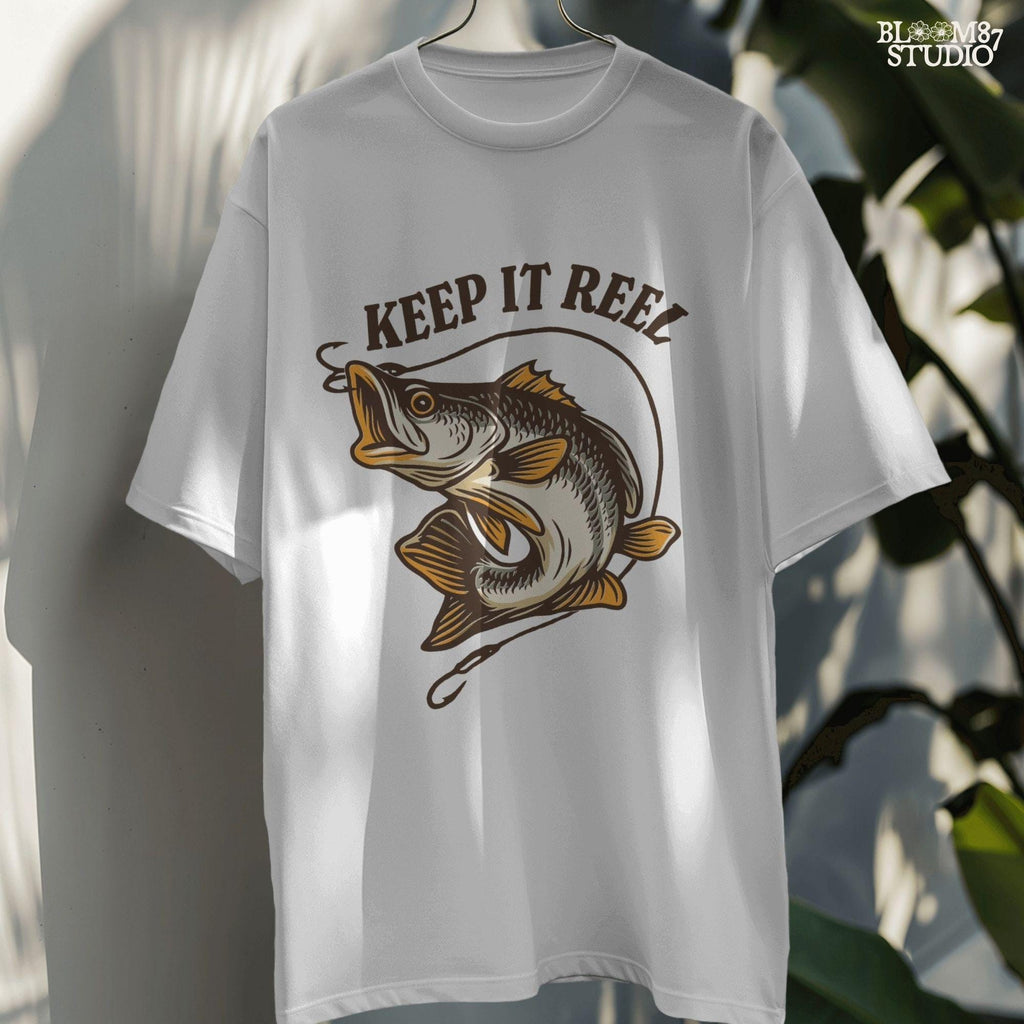Keep It Reel Fishing PNG, Funny Bass Fishing Sublimation, Fisherman Gift PNG, Rustic Lake Life Shirt Design, Fish Hook PNG, Outdoor Humor
