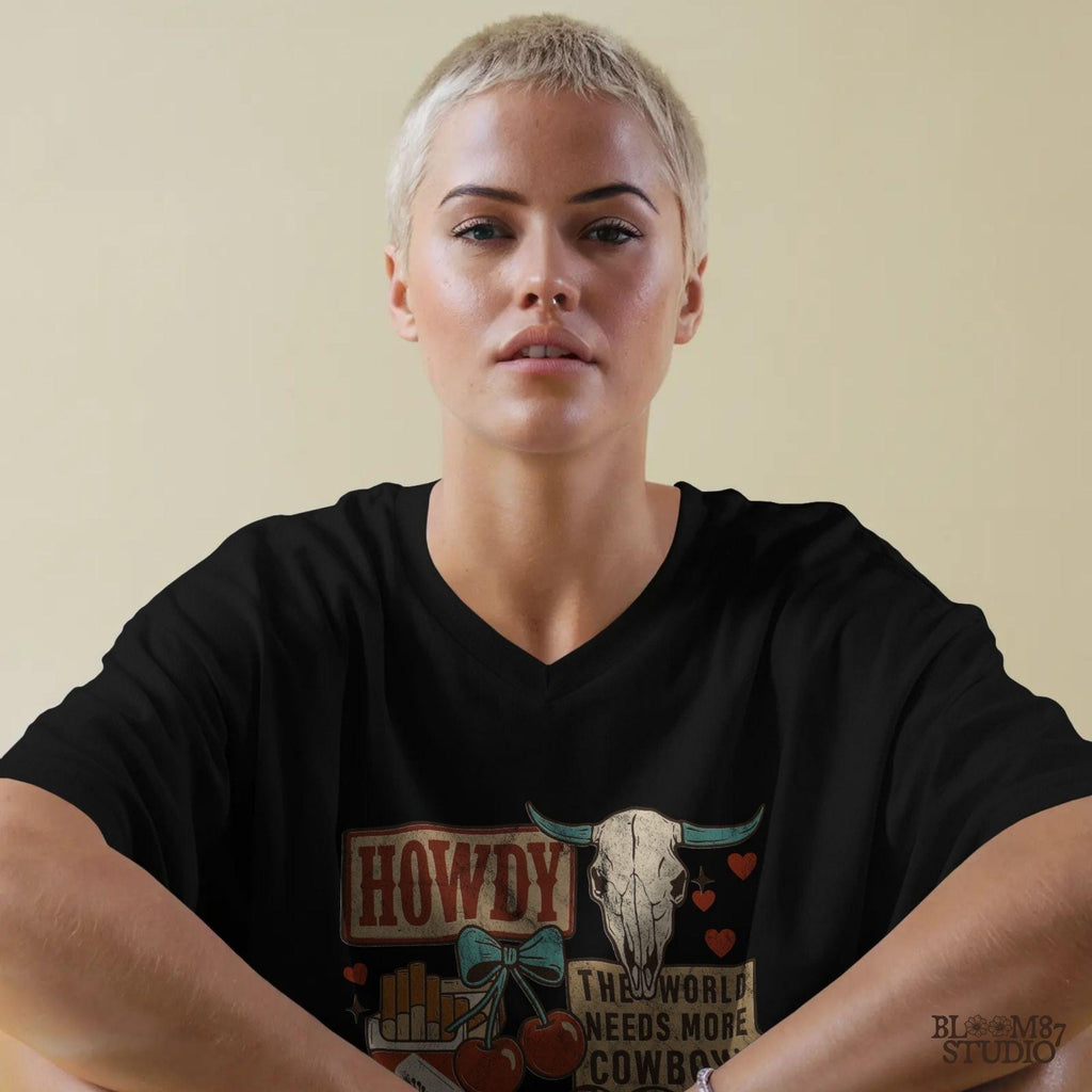 Howdy Western Collage PNG, Trendy Cowgirl Sticker Design, Grunge Wild West PNG, Leopard Lips, Skull Cherry Cowboy PNG, Sublimation Png File